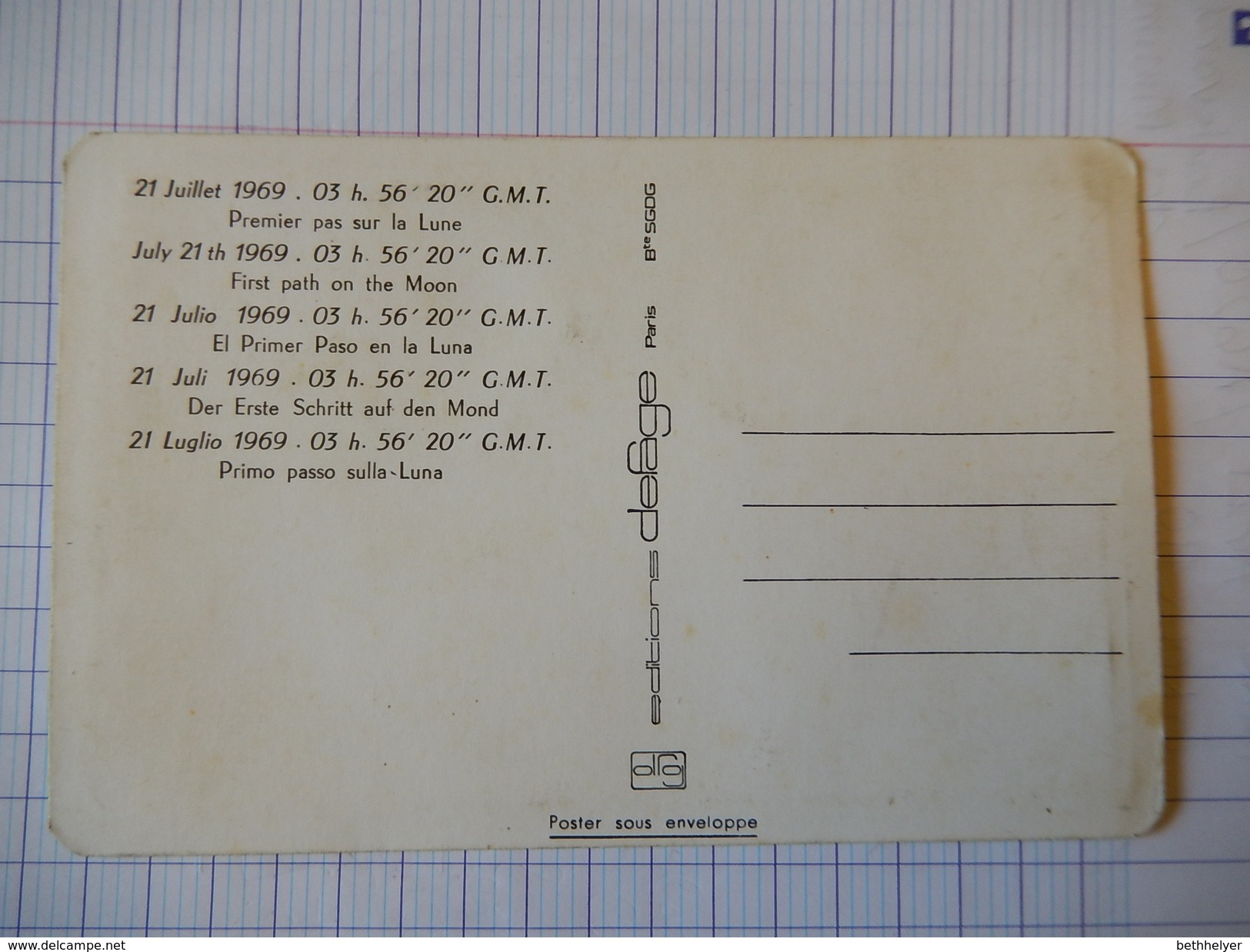 CPSM - PREMIER PAS SUR LA LUNE 21 JUILLET 1969 CARTE ARGENTE - MOON LANDING - SPACE - ASTONAUT -  R8013 - Astronomia