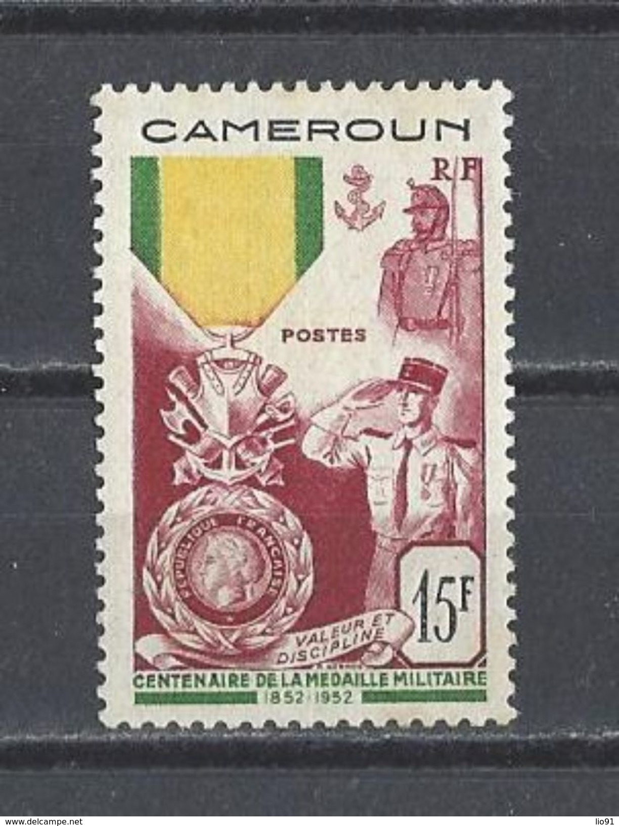 CAMEROUN . YT 296 Neuf*  Centenaire De La Médaille Militaire 1952 - Neufs