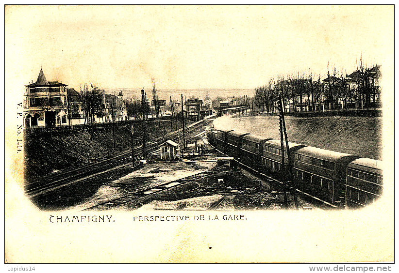 AH 741 / C P A - CHAMPIGNY  (94) PERSPECTIVE DE LA GARE - Champigny Sur Marne