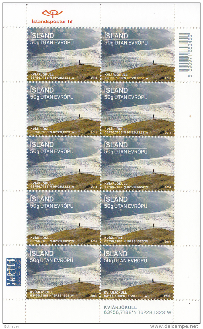 Iceland 2014 MNH Minisheet Of 10 Kviarjokull - Tourism - Blocks & Sheetlets