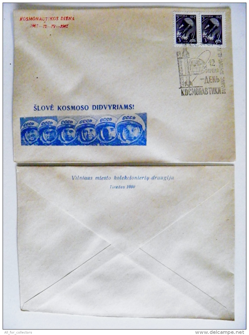 Cover Ussr Special Cancel Vilnius 1965 Lithuania Space Cosmonautic Day Low Tirage Envelope 1000 Ex. Astronauts Overprint - Lithuania