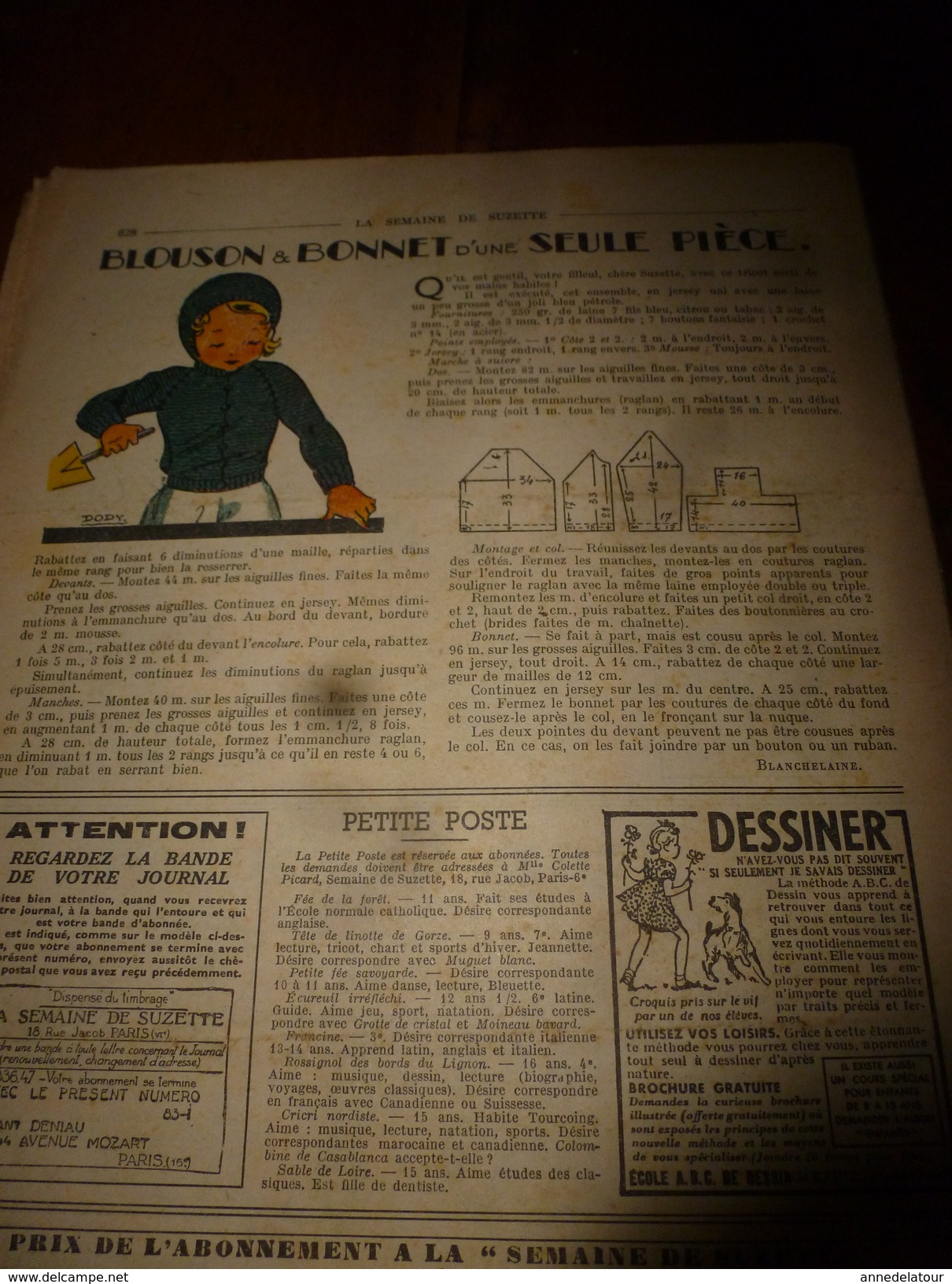 1948 LSDS (La Semaine de Suzette): Comment s'amusaient les enfants royaux ; PRESTIDIGITATION ; etc