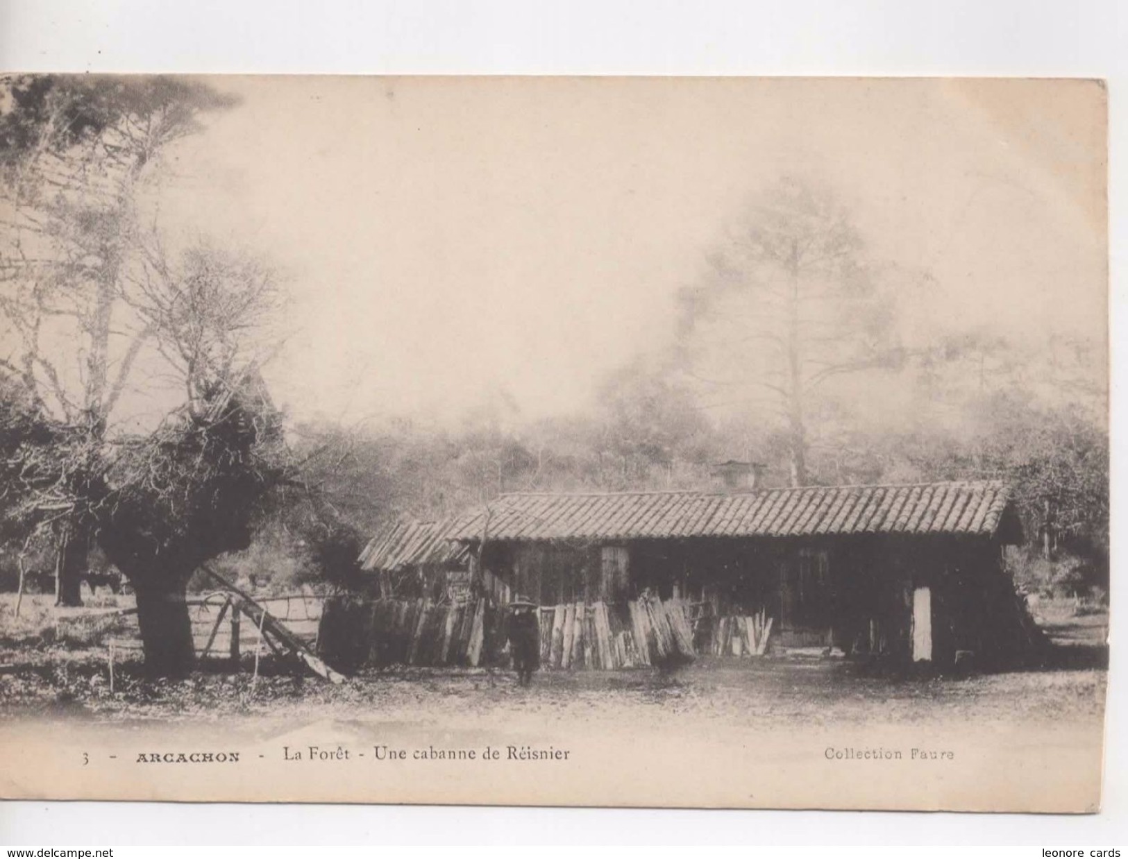 Cpa.33.Arcachon.La Forêt.Une Cabanne De Résinier. - Arcachon