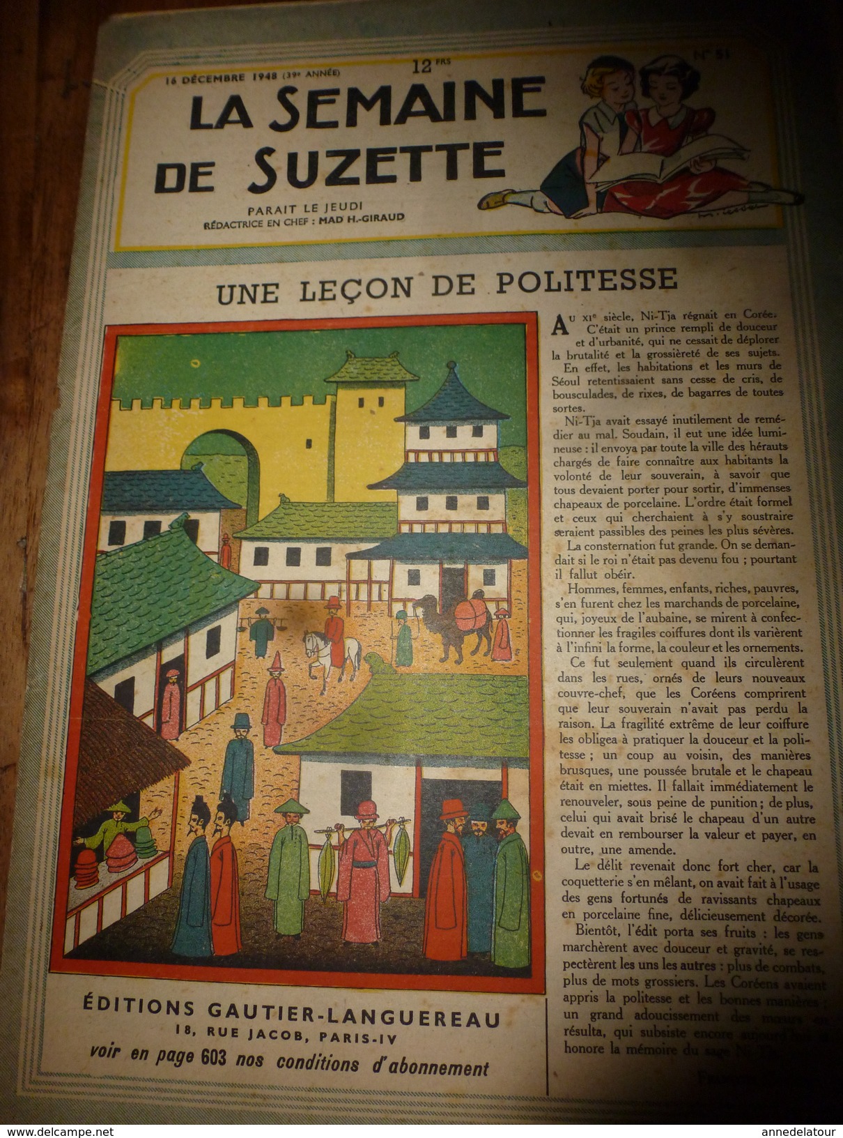 1948 LSDS (La Semaine De Suzette): Leçon De Politesse ; Dame TARTINE Marie Sa Fille ; Drôles D'oiseaux ; Etc - La Semaine De Suzette