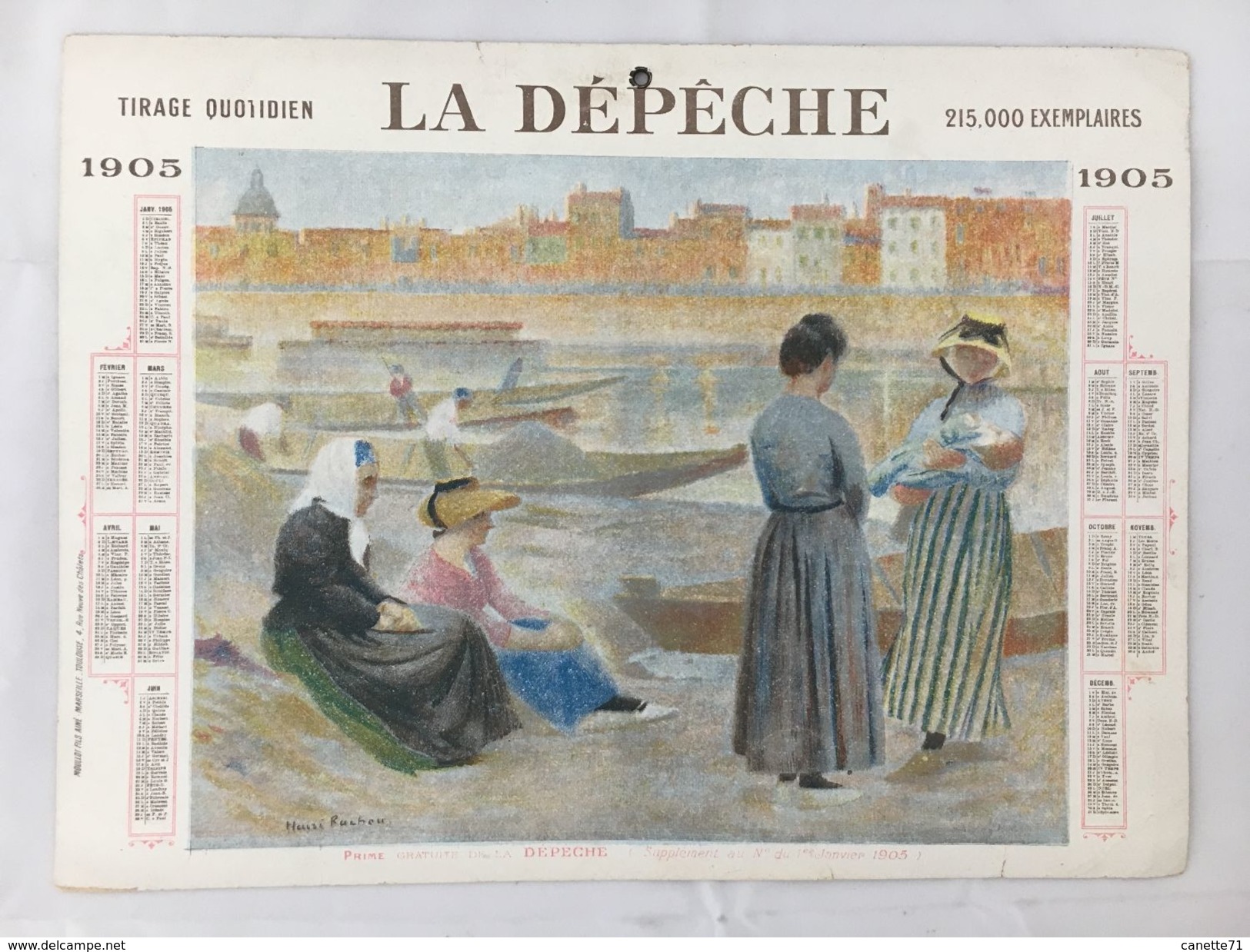 Calendrier La Dépêche - 1905 - Tamaño Grande : 1901-20