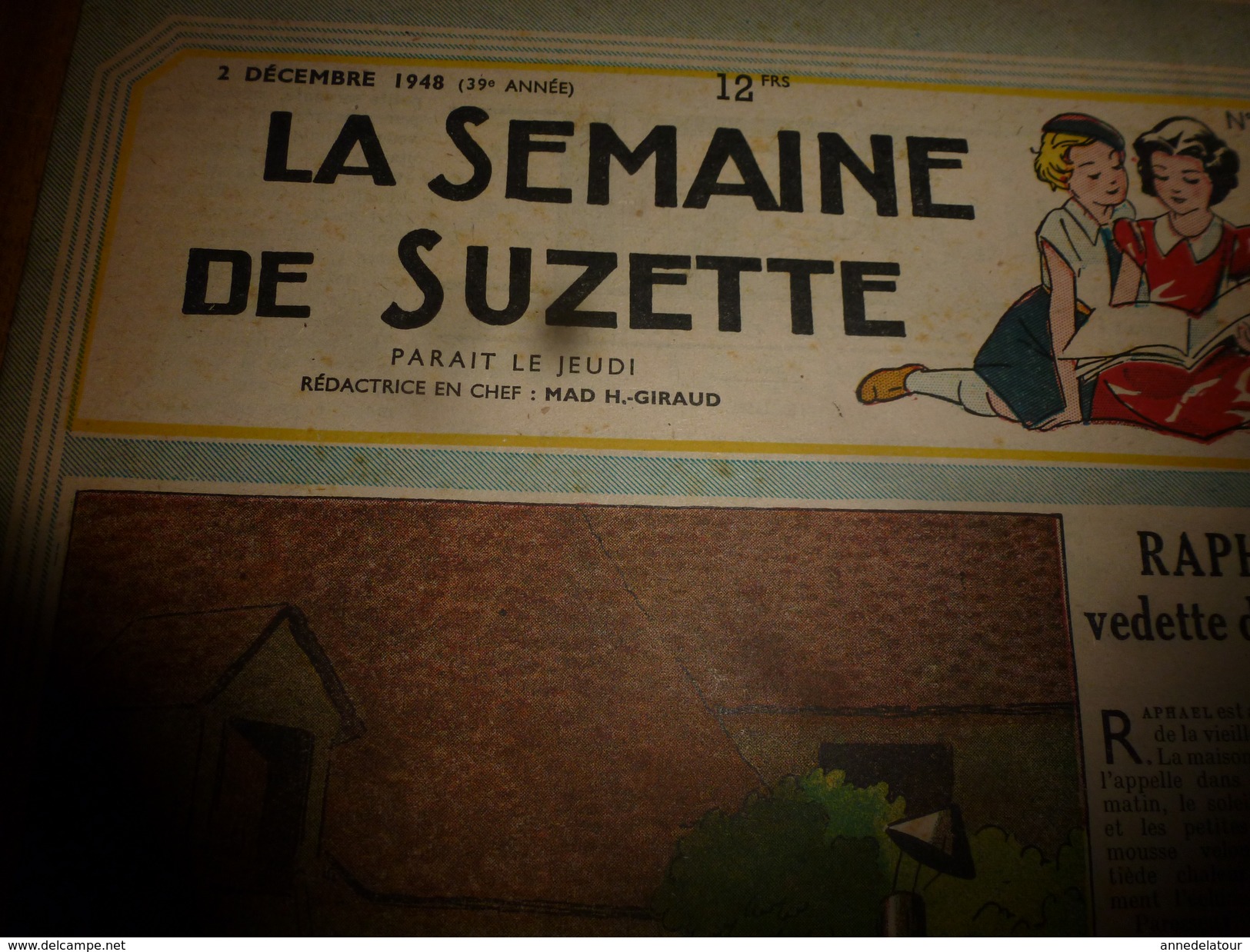 1948 LSDS (La Semaine De Suzette): RAPHAËL, VEDETTE DE CINEMA  ; Etc - La Semaine De Suzette