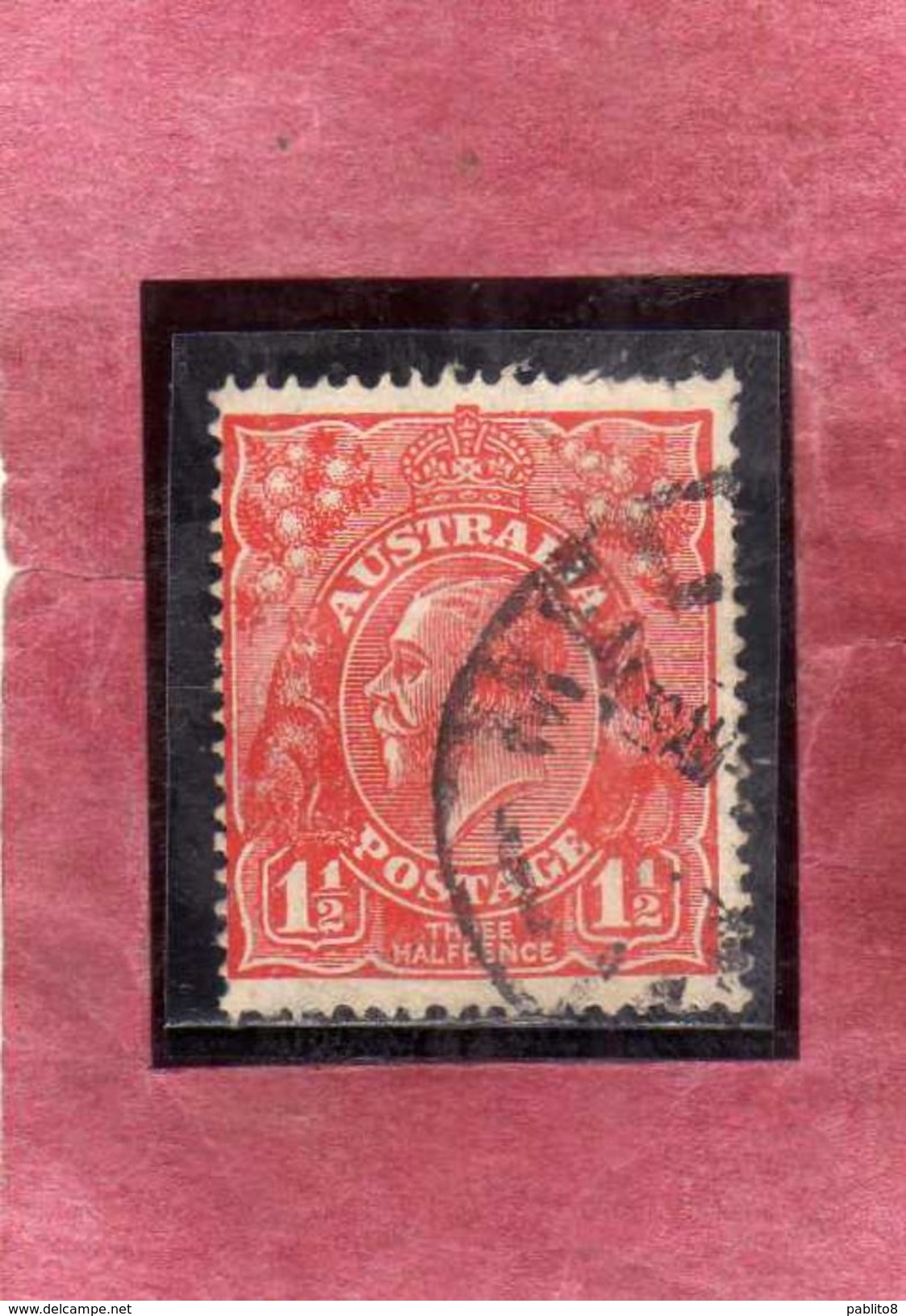 AUSTRALIA 1914 1924 KING GEORGE RE 1 1/2p USATO USED OBLITERE' - Used Stamps