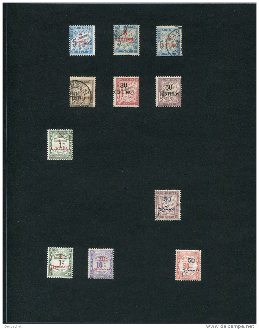 5376  MAROC   Collection*/°/(*)   Timbres Taxe   1896-1911   N°  1/4,6,12/4,16   TTB Cote 154€ - Collections