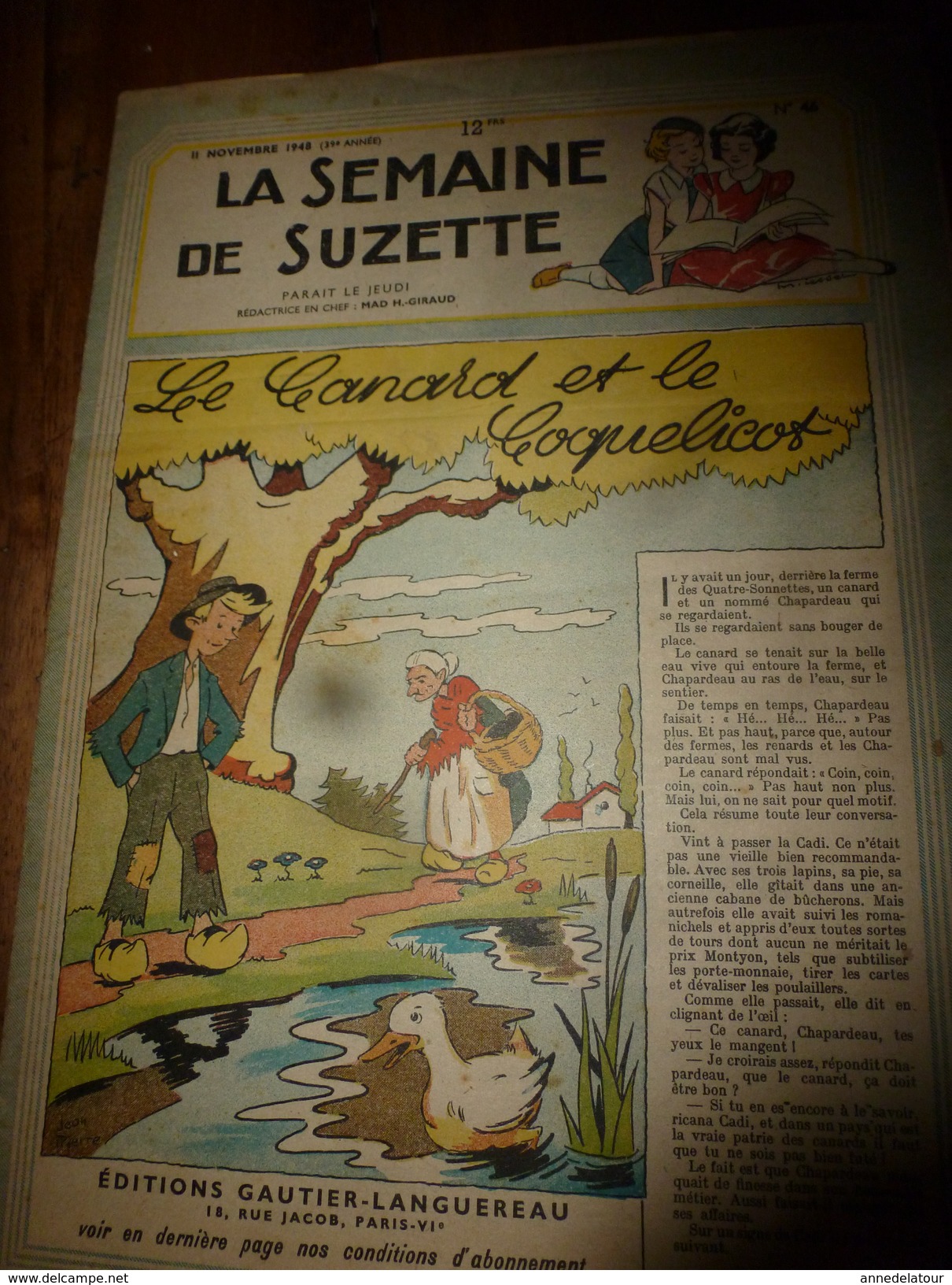 1948 LSDS (La Semaine De Suzette): LE CANARD ET LE COQUELICOT ; Etc - La Semaine De Suzette