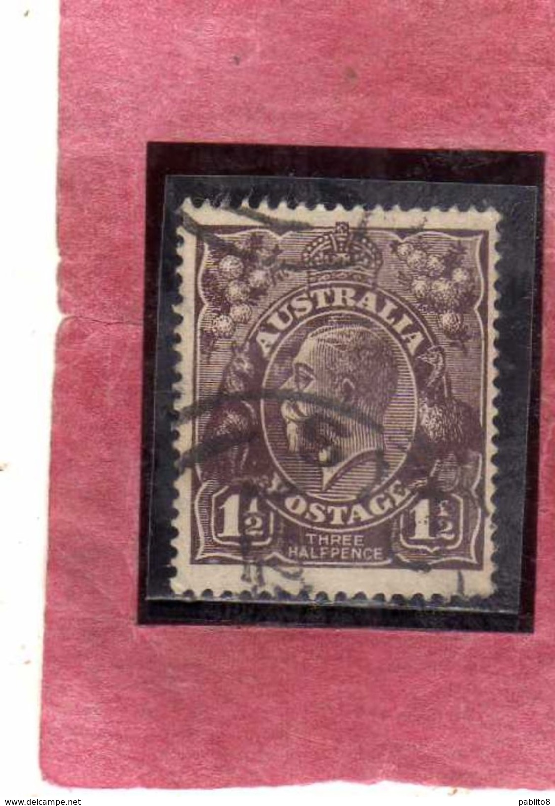 AUSTRALIA 1914 1924 KING GEORGE RE 1 1/2p USATO USED OBLITERE' - Used Stamps