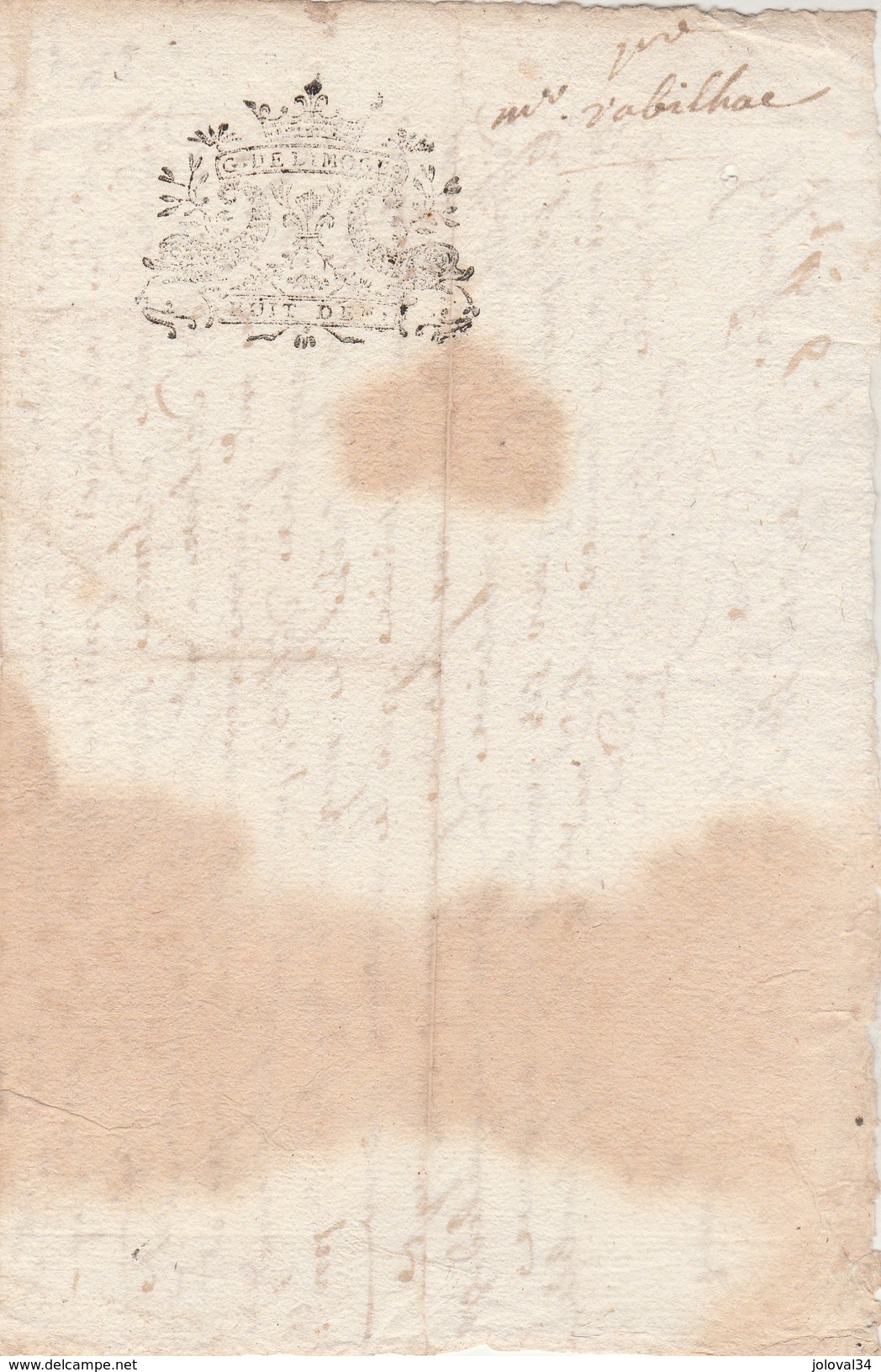 Manuscrit Cachet Généralité LIMOGES Huit Deniers 12/5/1736  Comte De Laval, Moreau De La Jarrige, Haute Vienne - Gebührenstempel, Impoststempel