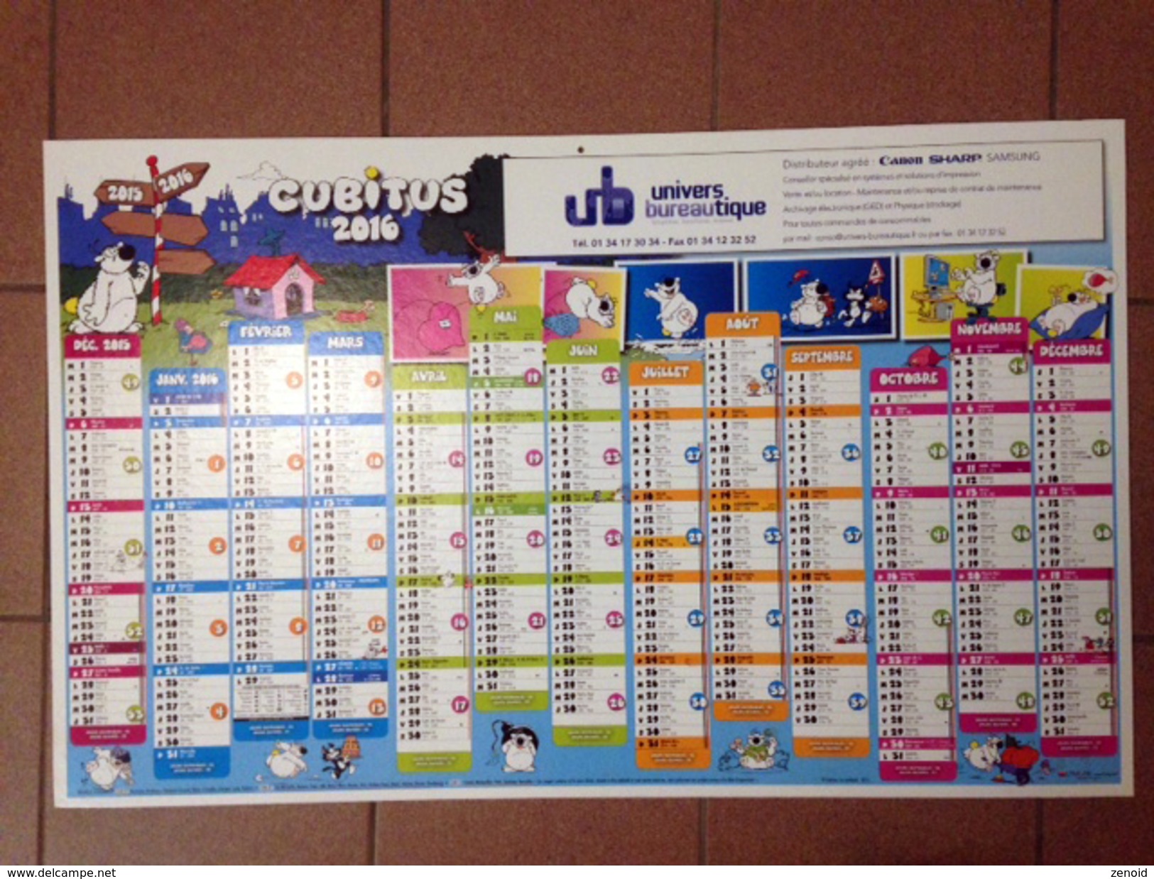 Calendrier 2016 Grand Format CUBITUS - Dupa - Cubitus