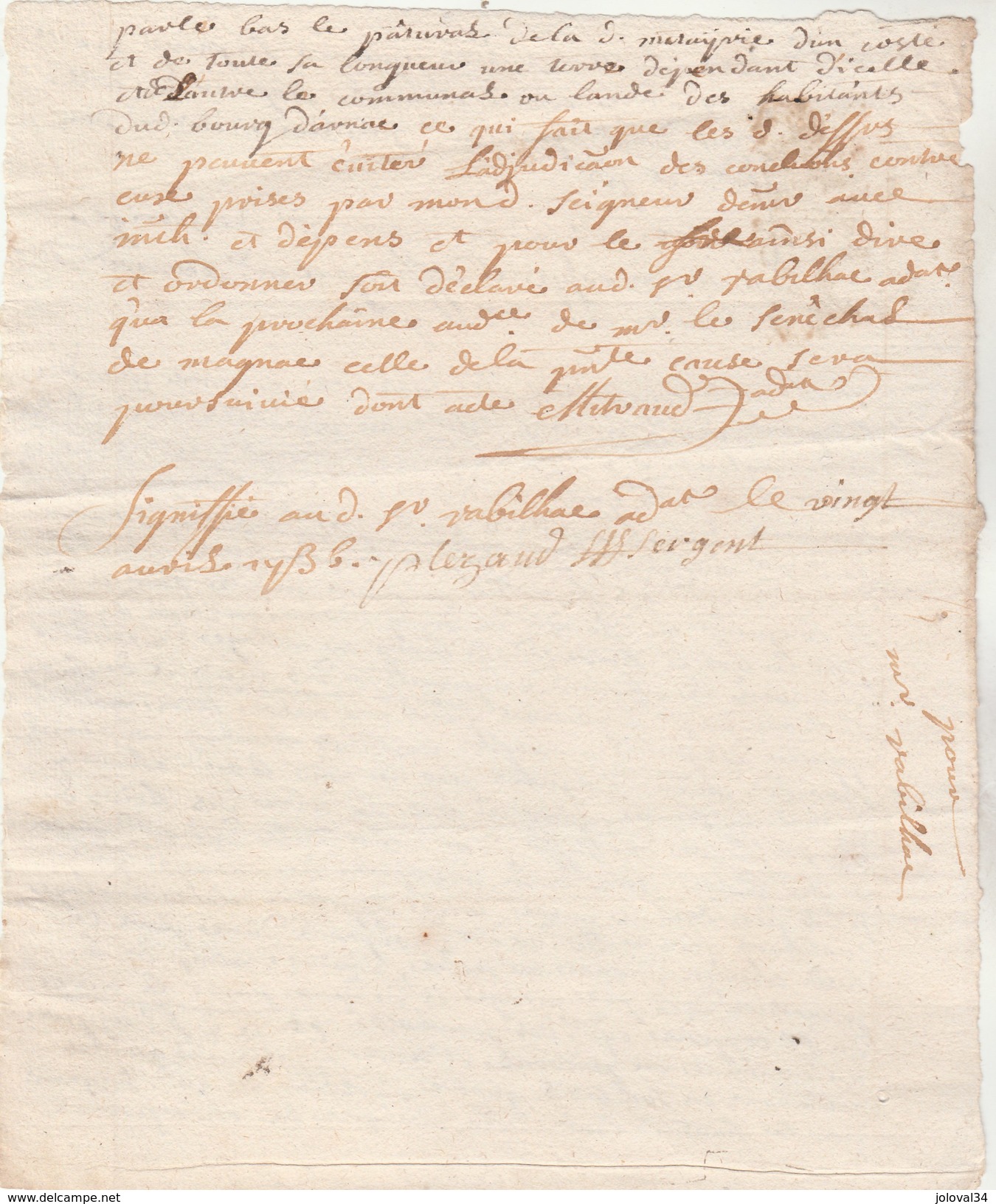 Manuscrit Cachet Généralité LIMOGES Dix Deniers 20/4/1736/1736  Comte De Laval, Moreau De La Jarrige, Haute Vienne - Cachets Généralité