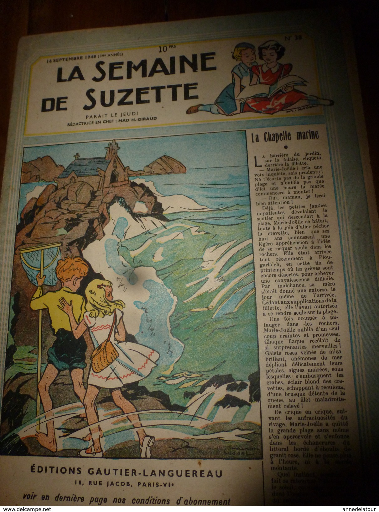 1948 LSDS: La Chapelle Marine De Notre-Dame Des Flots ;Plougarla'ch;La "Marie-Corentine" Barque Des Kervallac'h; Etc - La Semaine De Suzette