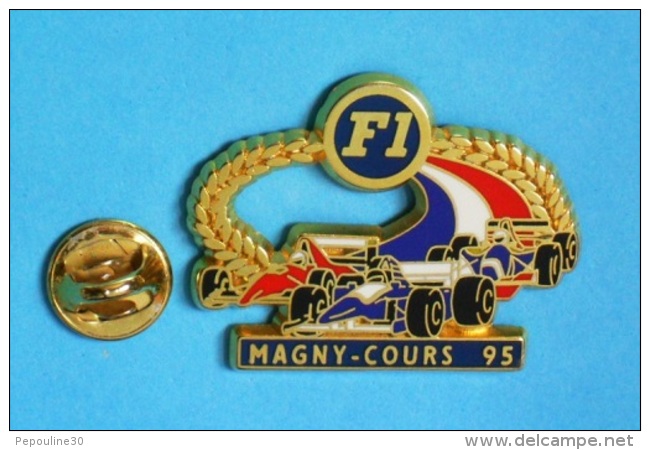 1 PIN'S //   ** FORMULE 1 ** CIRCUIT MAGNY-COURS ** 95 ** Fond Bleu ** . (JFG MIAMI) - F1