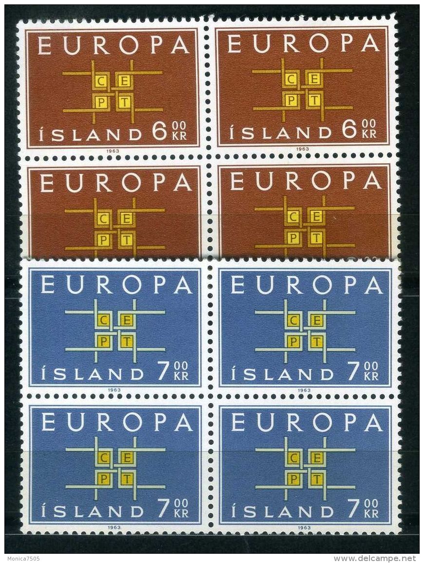 ISLANDE ( EUROPA 1964 ) : Y&amp;T N°  328/329   X  4  TIMBRES  NEUFS  SANS  TRACE  DE  CHARNIERE , A  SAISIR . - 1964