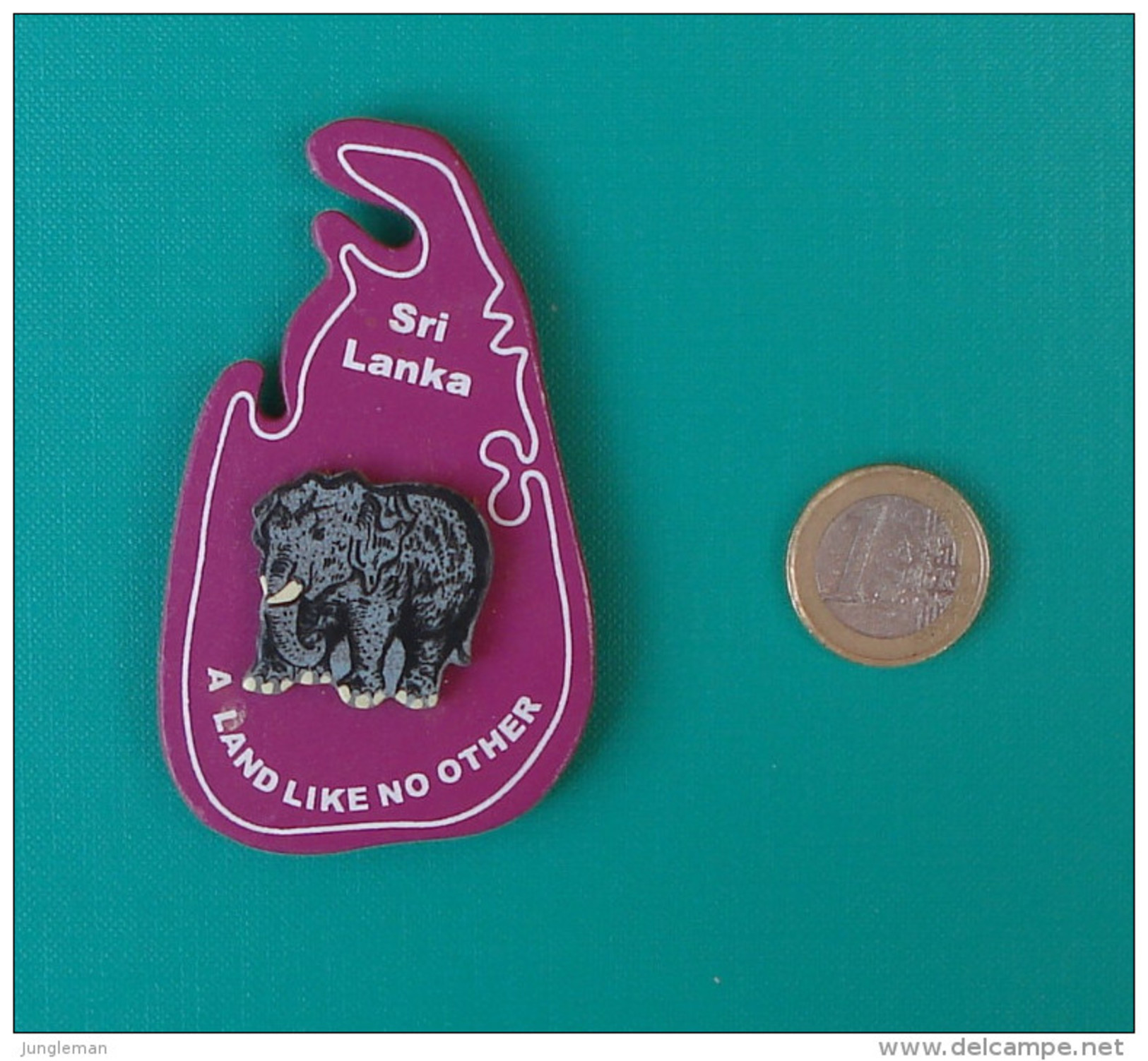 Magnet Plat En Plastique Dur - Aimant - Eléphant Collé - Sri Lanka - A Land Like No Other - Tourisme