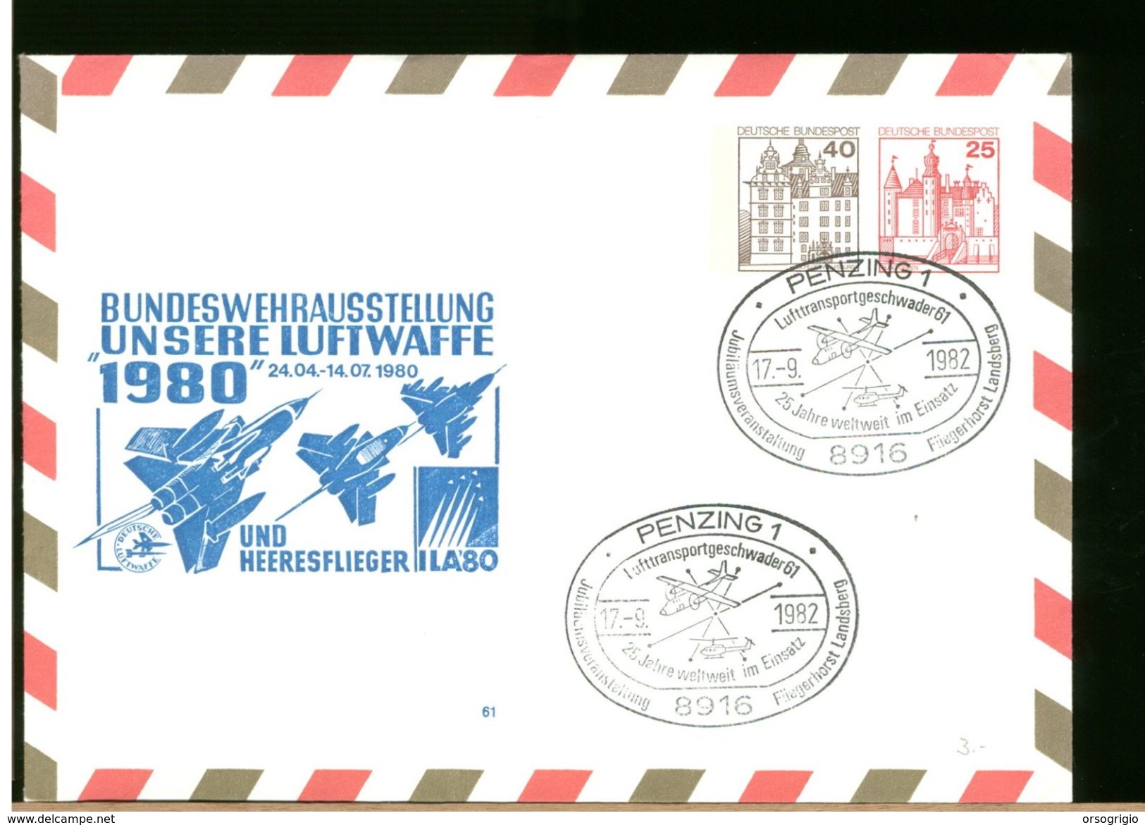 GERMANY - Ganzsachen - PENZING - LUFTWAFFE TRANSPORTGESCHWADER 61 - Private Covers - Mint