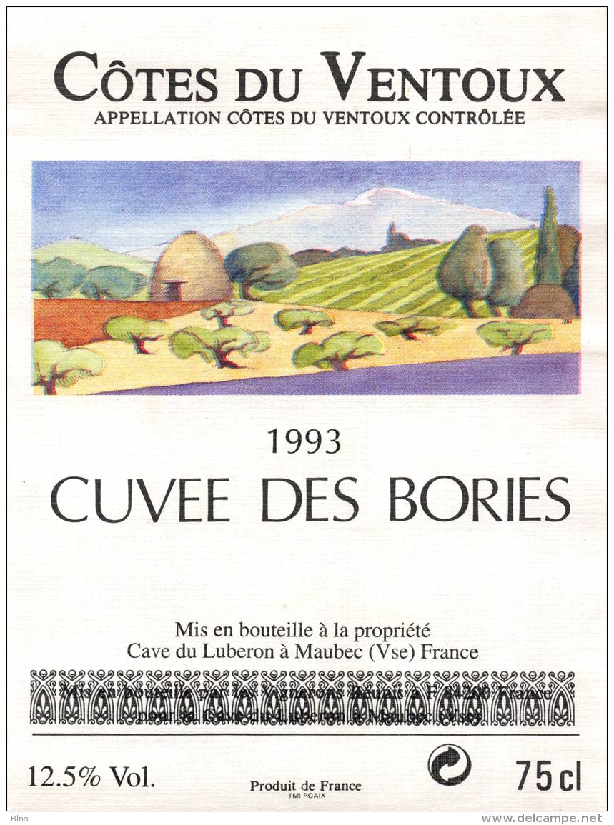 Cuvee Des Bories - 1993 - Côtes Du Ventoux - Côtes Du Ventoux