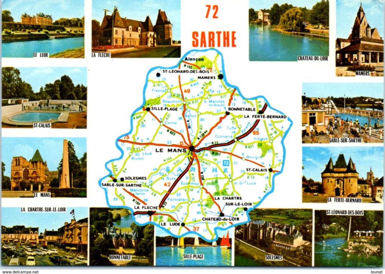 Carte Géographique - Sarthe - Maps