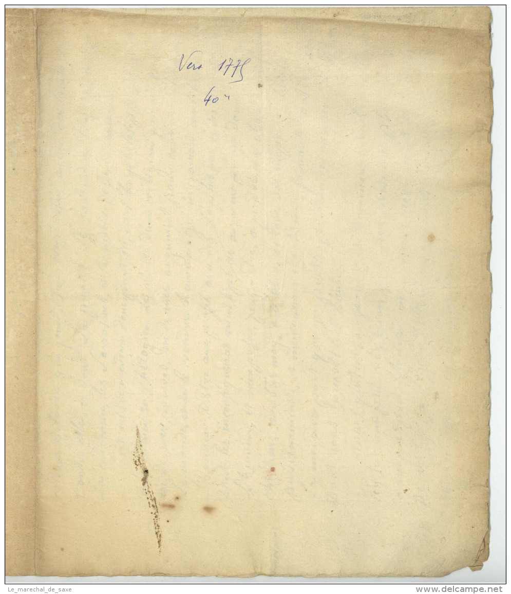 [DE LA SORINIERE, NN.] &ndash; Extrait D&rsquo;une Lettre En Réponse à Deux Prétendus Esprits Forts. Vers 1775 Chemillé- - Manuscripts