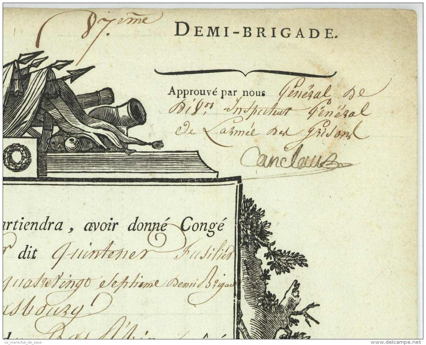 ARMEE DES GRISONS 1801 - YVERDON Suisse - 87e DB - General CANCLAUX (1740-1817) + PHILIPPON (1761-1836) + SERRANT (1767 - Documents Historiques