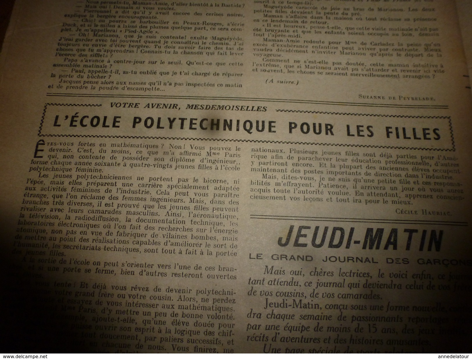 1949 LSDS: La Leçon De L'ARAIGNEE ; Les Aventures De Jaunet De Zillebeke ; Ecole Polytechnique Pour Les Filles ; Etc - La Semaine De Suzette