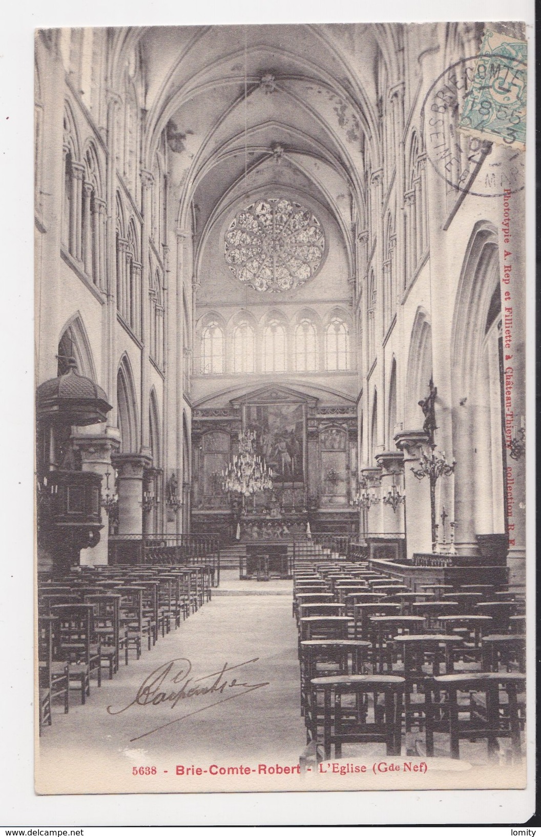 77 Brie Comte Robert Eglise Grande Nef  Cachet 1905 - Brie Comte Robert