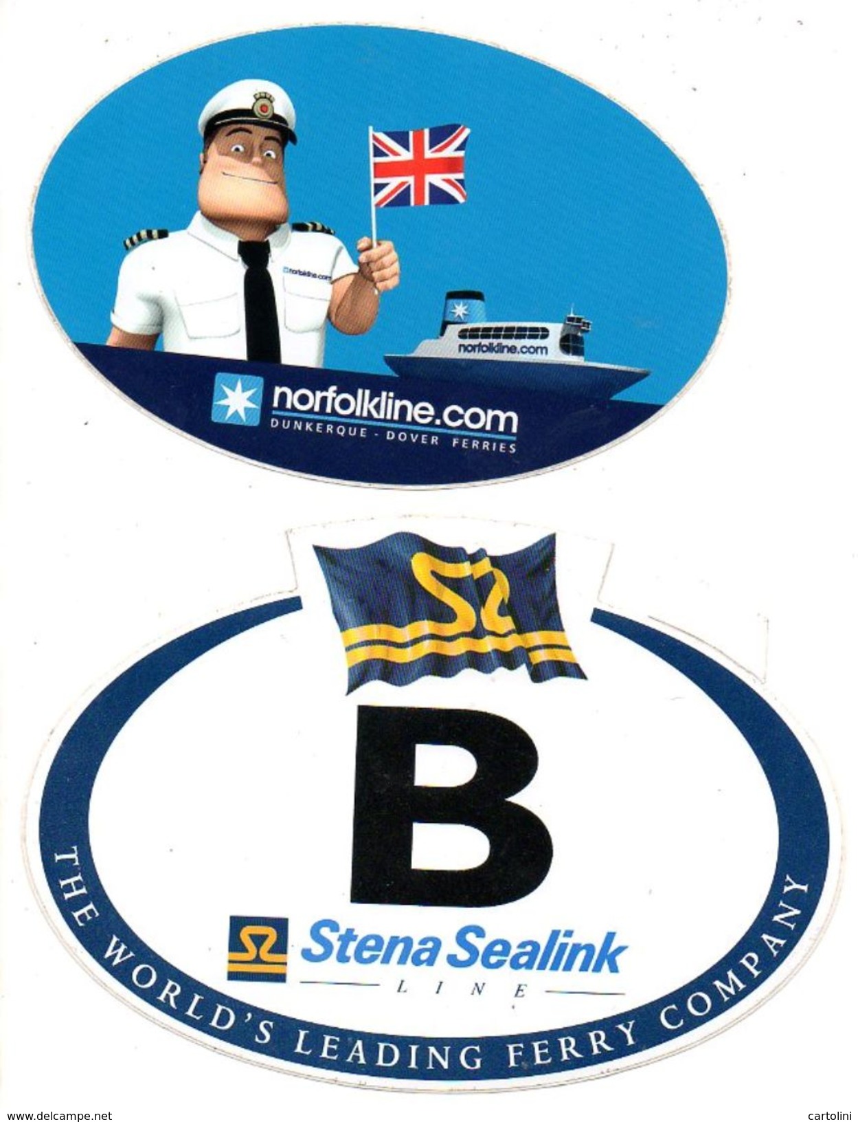 2 Stickers Autocollants  Nordfolkline Dunkerque Dover Ferries En Stena Sealink Line    Sticker Autocollant - Stickers