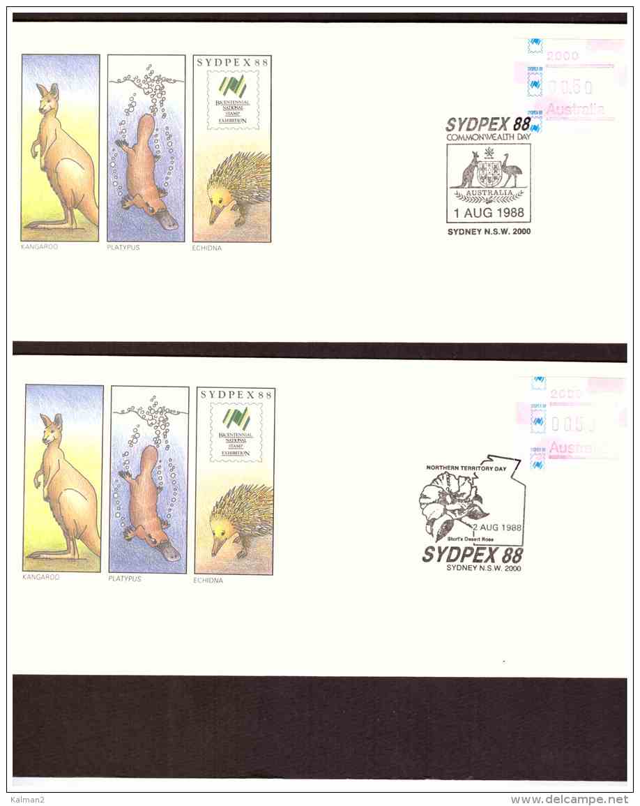 AU155   -  9   COVERS    WITH CANCELS   FROM 30 JUL. TO7 AUG.  1988   /   SYDPEX  88 - Expositions Philatéliques