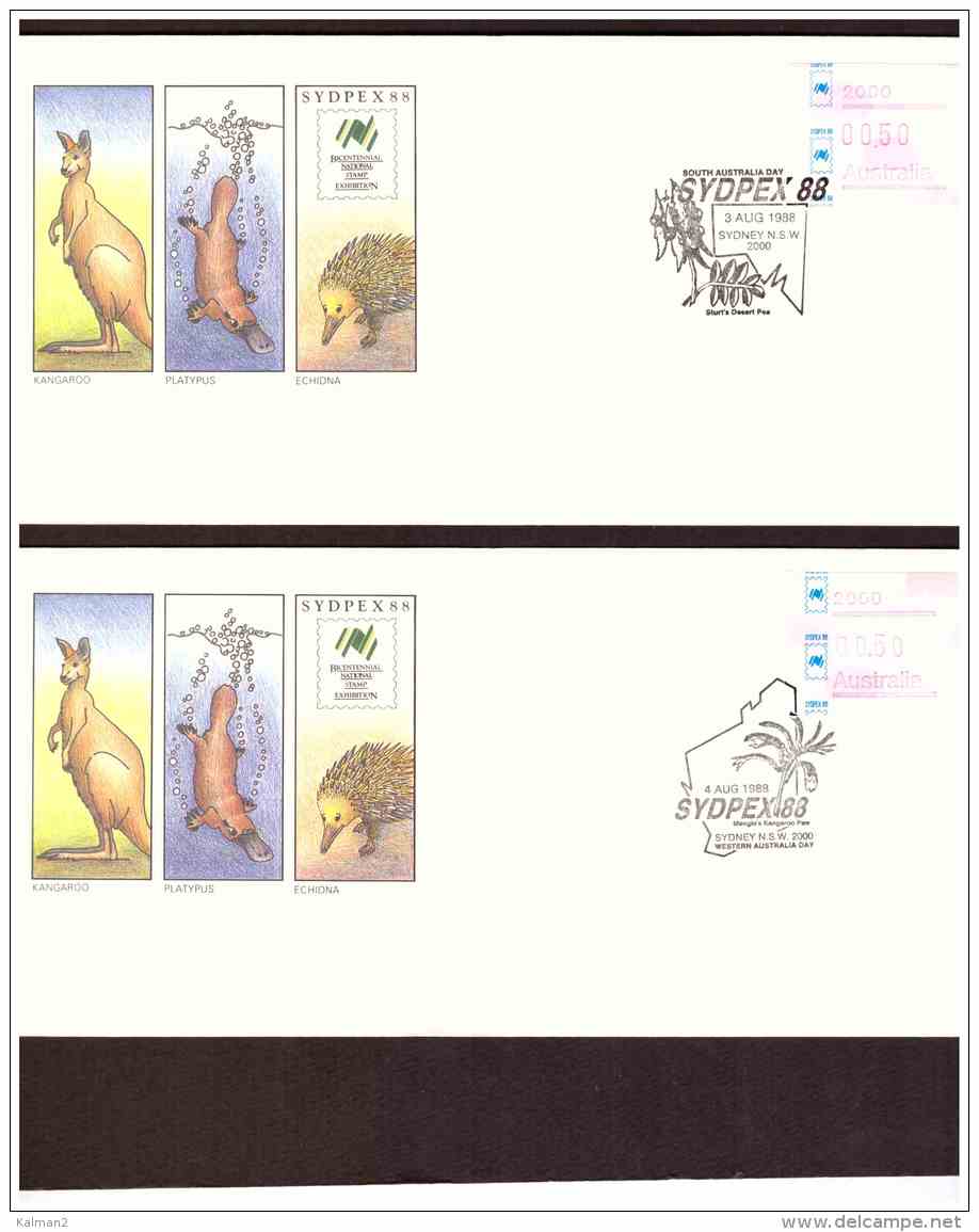 AU155   -  9   COVERS    WITH CANCELS   FROM 30 JUL. TO7 AUG.  1988   /   SYDPEX  88 - Expositions Philatéliques