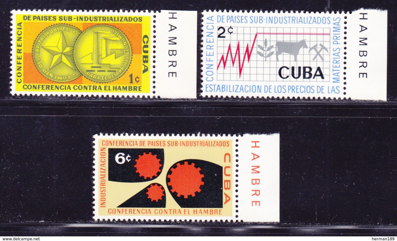 CUBA N°  550 à 552 ** MNH Neufs Sans Charnière, TB (D2168)conférence Des Pays Sous Industrialisés - 1961 - Neufs
