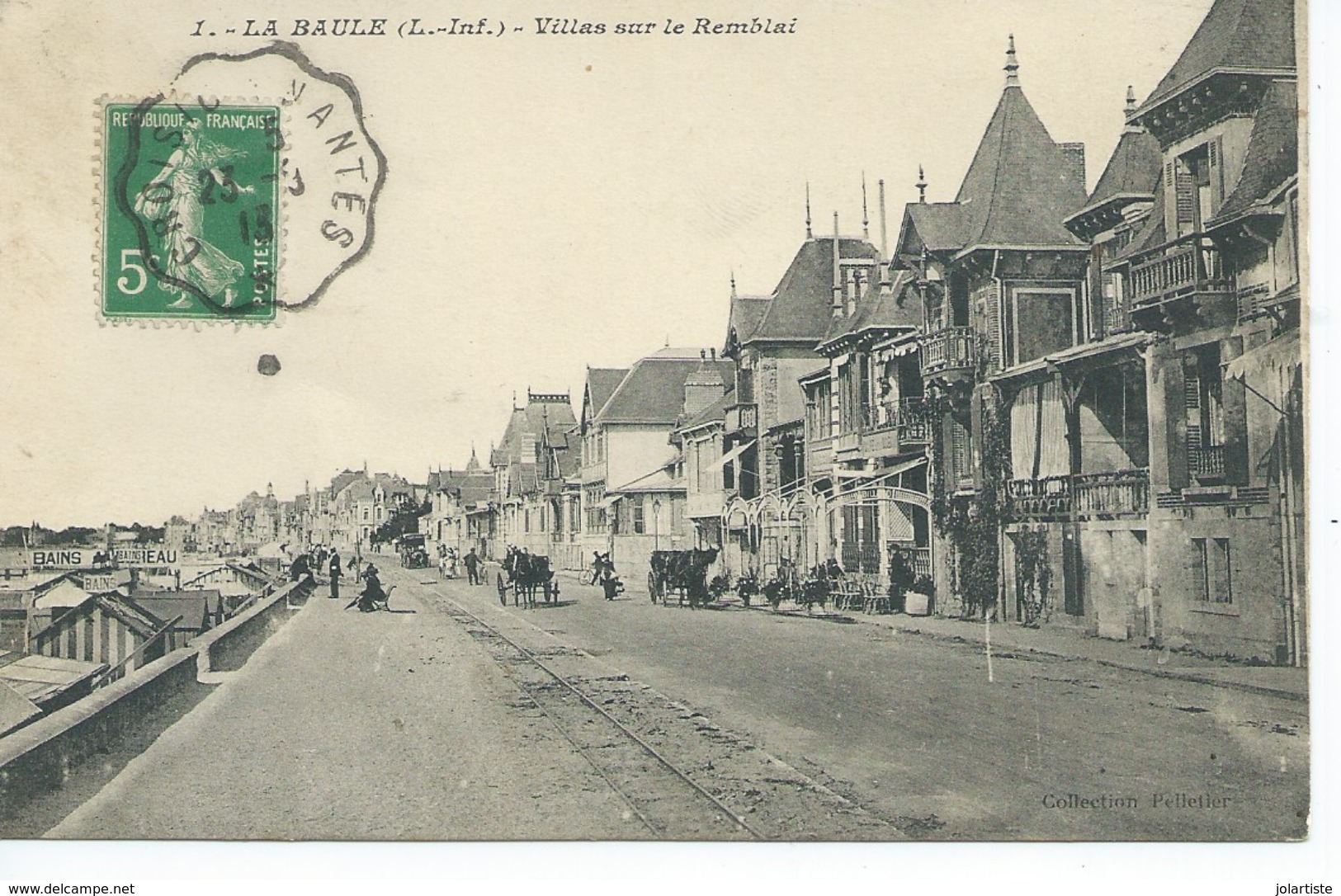 CPA  LA BAULE Villas Sur Le Remblai Attelages Animee Belle Carte Ecrite 1913 N074 - La Baule-Escoublac