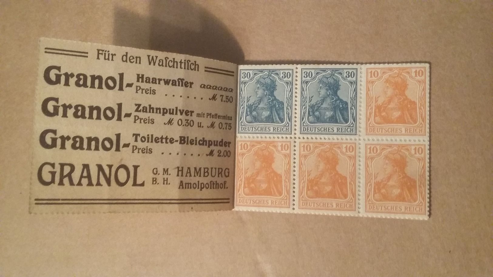 ancien carnet de timbres Deutches Reich neuf