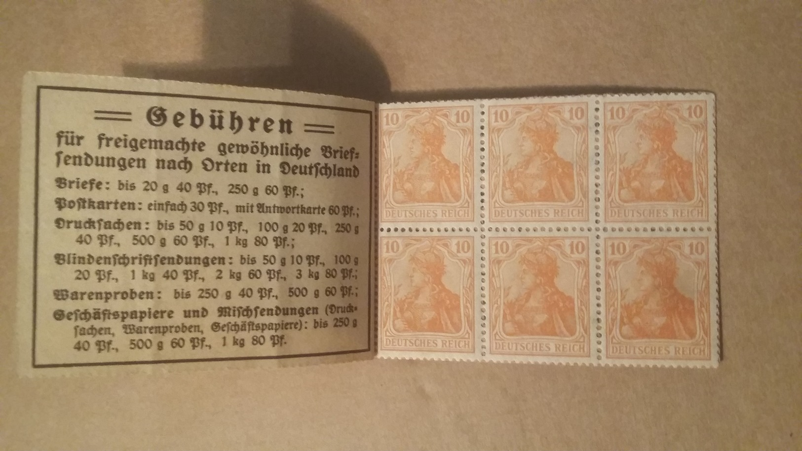 ancien carnet de timbres Deutches Reich neuf