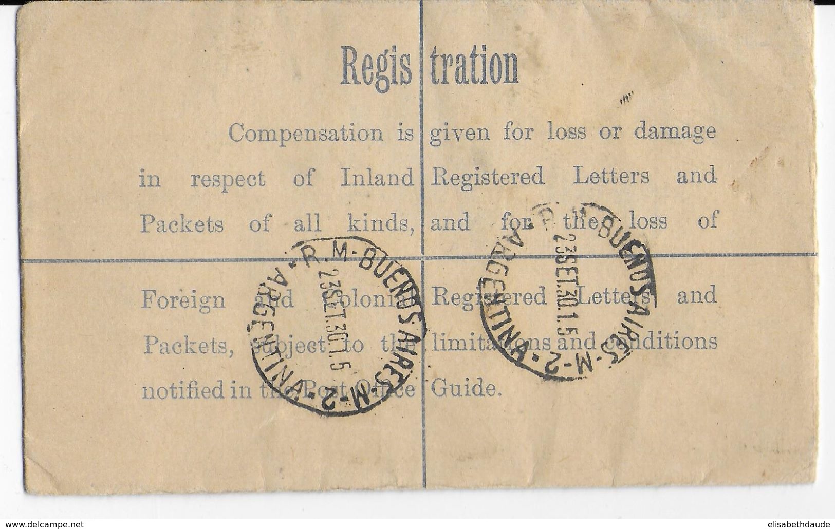 GB - 1930 - SUPERBE+RARE AFFRANCHISSEMENT Sur ENVELOPPE ENTIER RECOMMANDEE AIRMAIL De LONDON => BUENOS AIRES (ARGENTINE) - Lettres & Documents