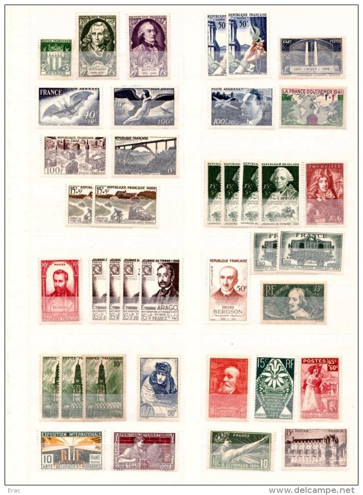 France - Lot De Timbres Anciens - Neufs ** Et * - Cote ++ - Collections (sans Albums)