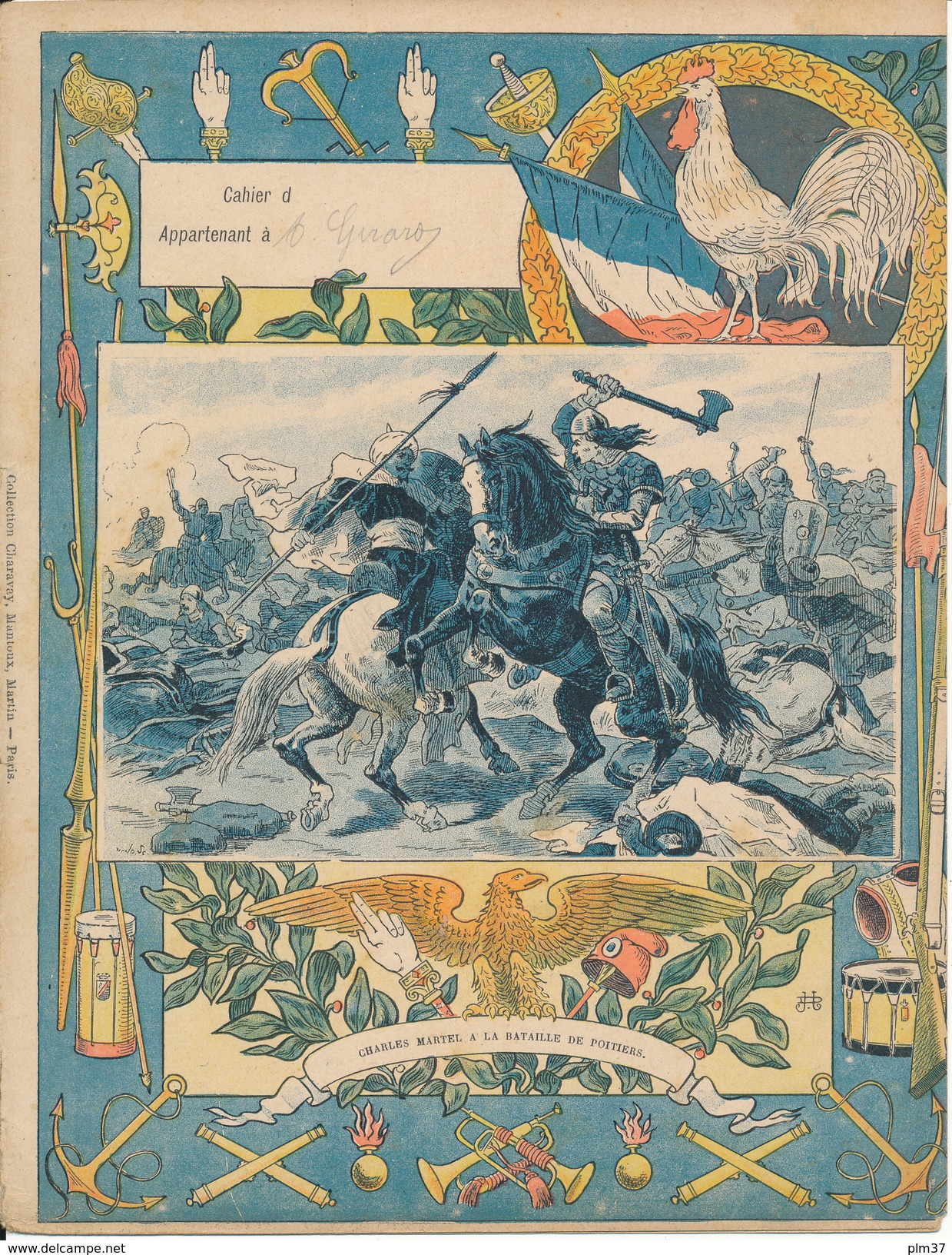 Couverture De Cahier - Charles Martel, Bataille De Poitiers - Charaire, Paris - Protège-cahiers