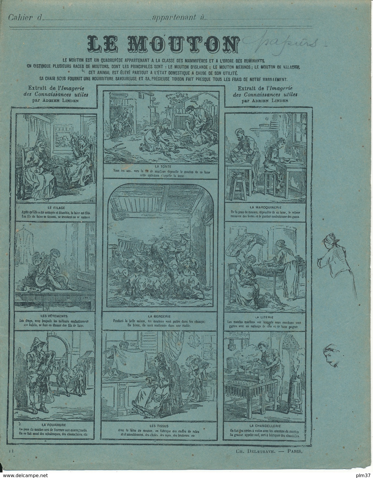 Couverture De Cahier - Le Mouton - Delagrave, Paris - Protège-cahiers