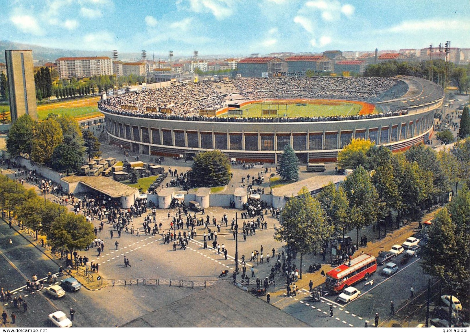 D6983 "TORINO - LO STADIO COMUNALE" ANIMATA, AUTO, BUS, S.A.C.A.T. 271  CART NON SPED - Stadiums & Sporting Infrastructures