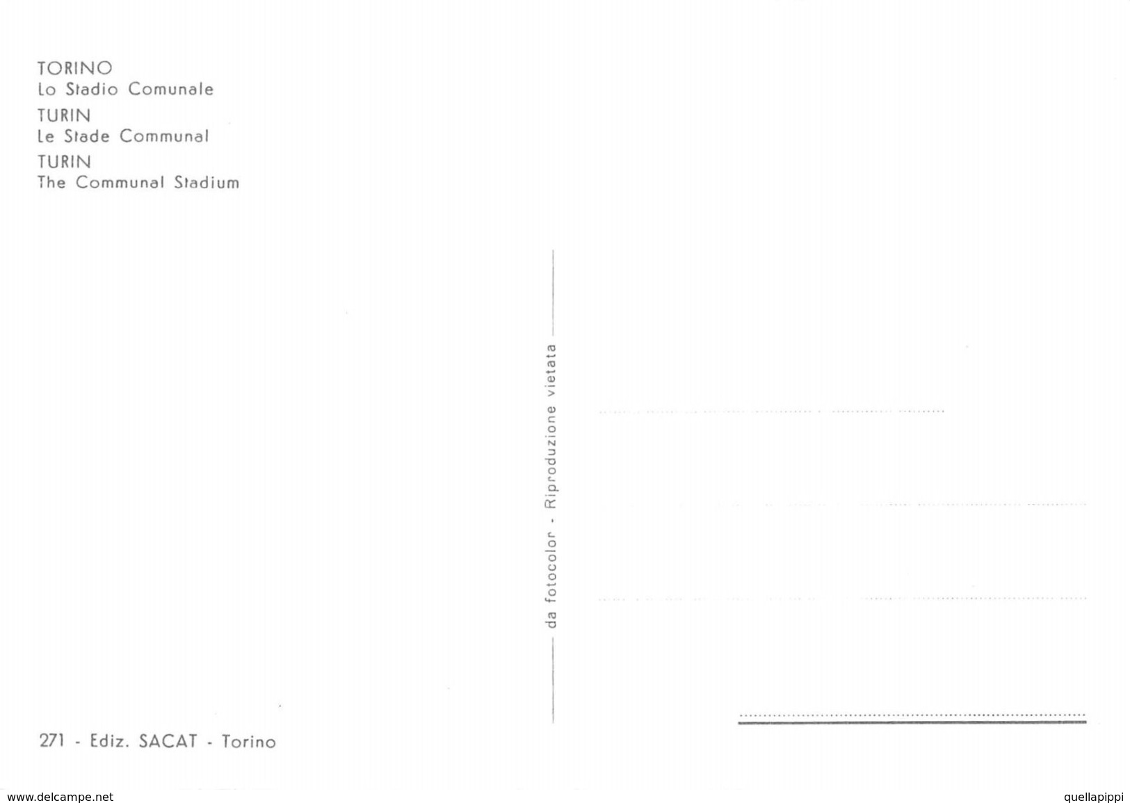 D6983 "TORINO - LO STADIO COMUNALE" ANIMATA, AUTO, BUS, S.A.C.A.T. 271  CART NON SPED - Stadien & Sportanlagen
