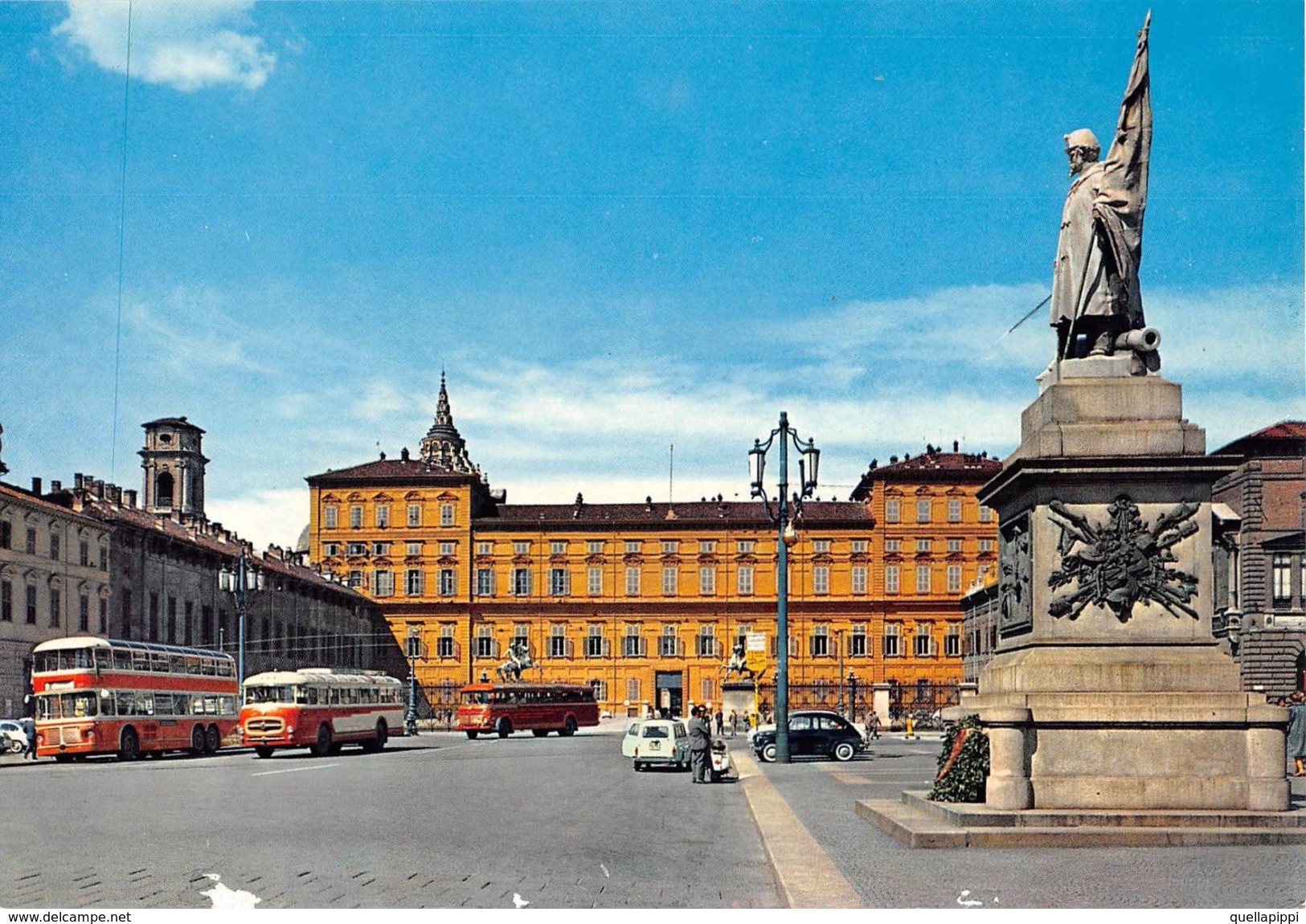 D6987 "TORINO-PIAZZA CASTELLO-MONUMENTO DELL' ESERCITO SARDO 1859-PALAZZO REALE" ANIMATA,S.A.C.A.T. 349  CART NON SPED - Lugares Y Plazas