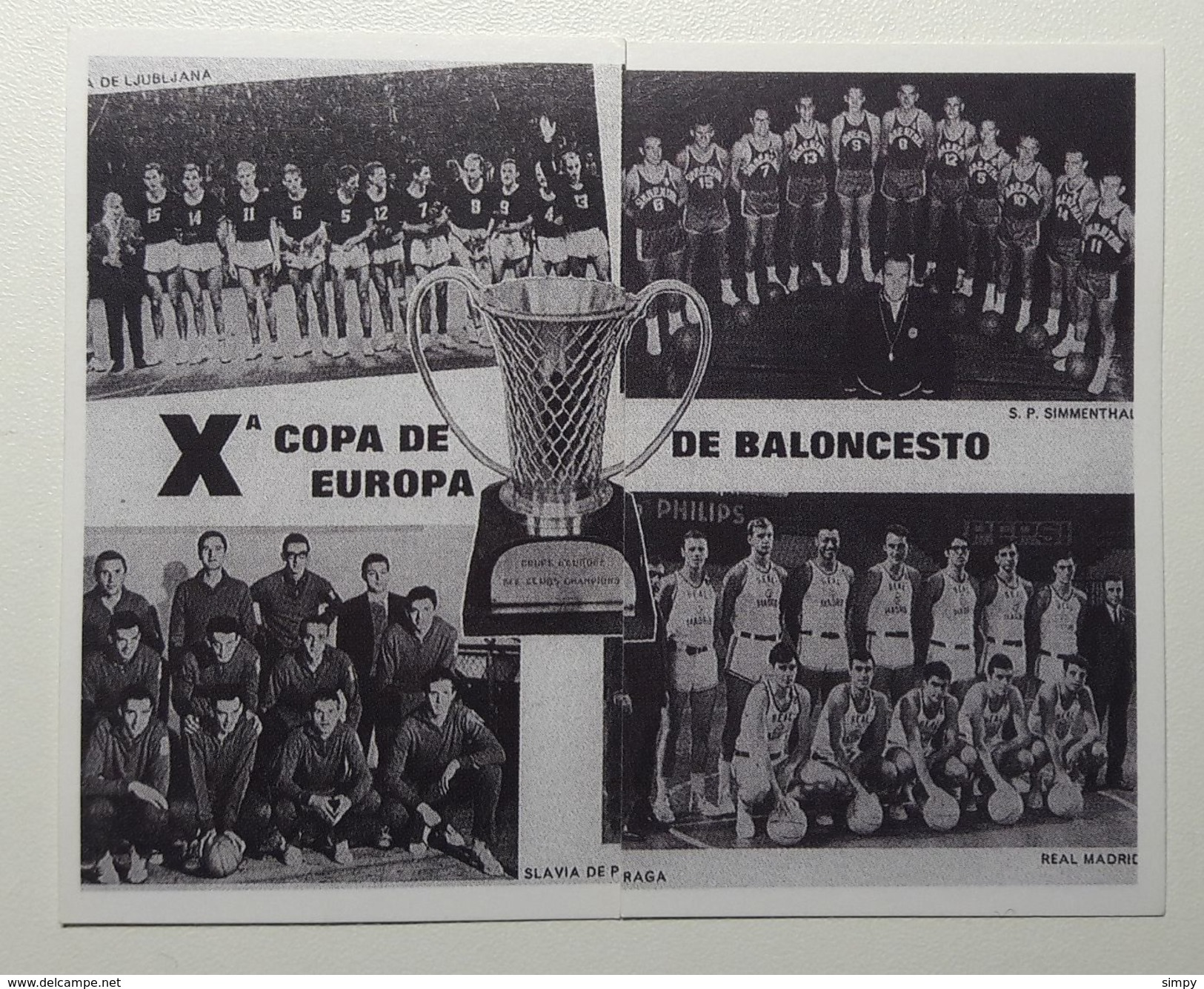 Slovenia Basketball Cards  Stickers  Nr. 9-10 Olimpija Ljubljana : Real Madrid 1966/67 Copa De Europa - Altri & Non Classificati