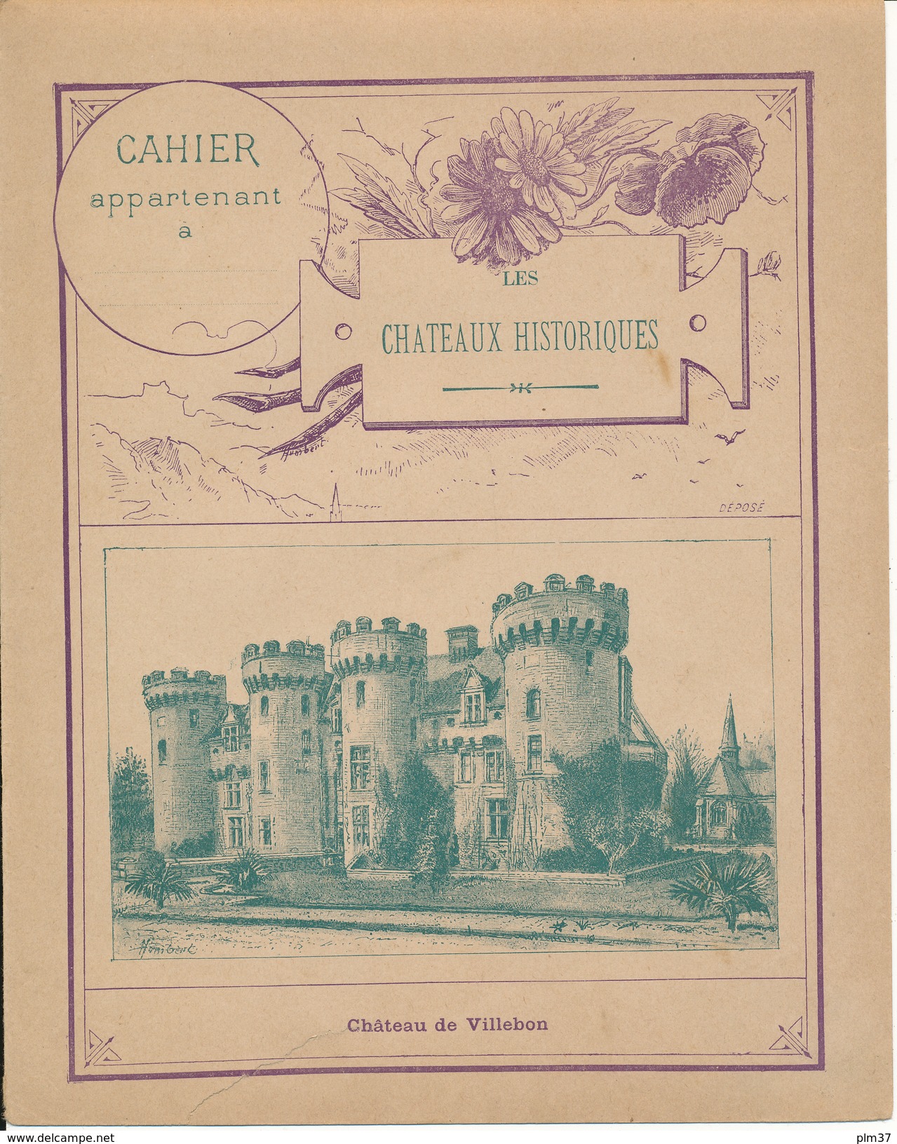 Couverture De Cahier - Chateau De Villebon - Charier, Saumur - Protège-cahiers