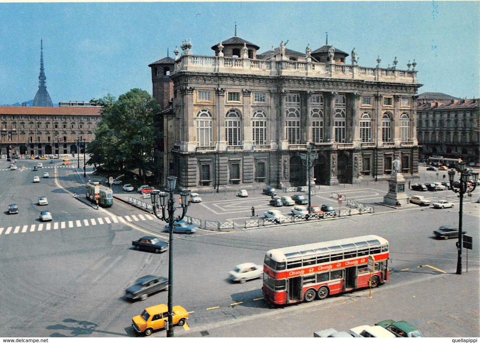 D6988 "TORINO - PIAZZA CASTELLO - PALAZZO MADAMA 1712 - MOLE ANTONELLIANA" ANIMATA, S.A.C.A.T. 455  CART NON SPED - Orte & Plätze