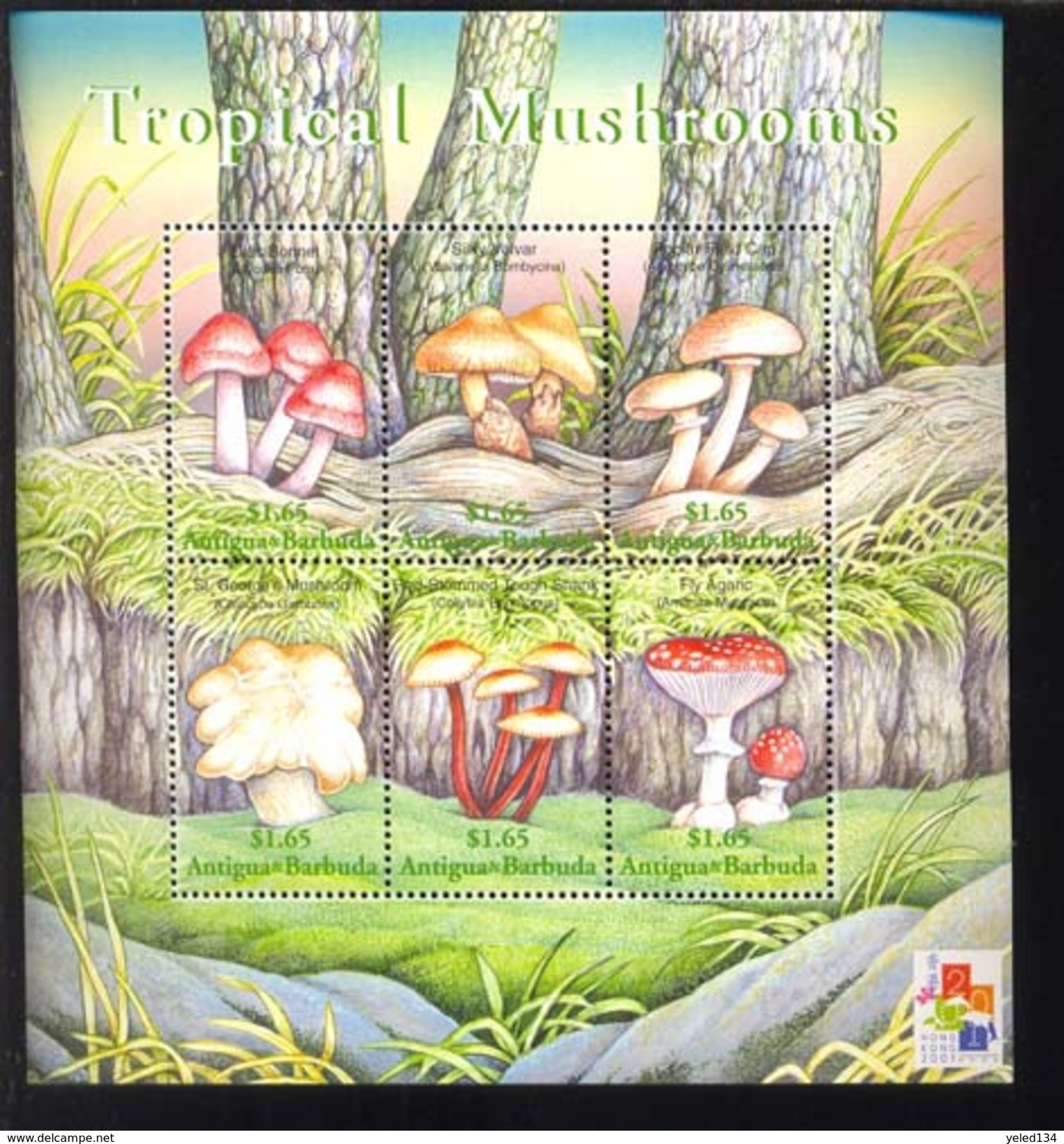 ANTIGUA & BARBUDA   2432 MINT NEVER HINGED MINI SHEET OF MUSHROOMS   ( - Pilze