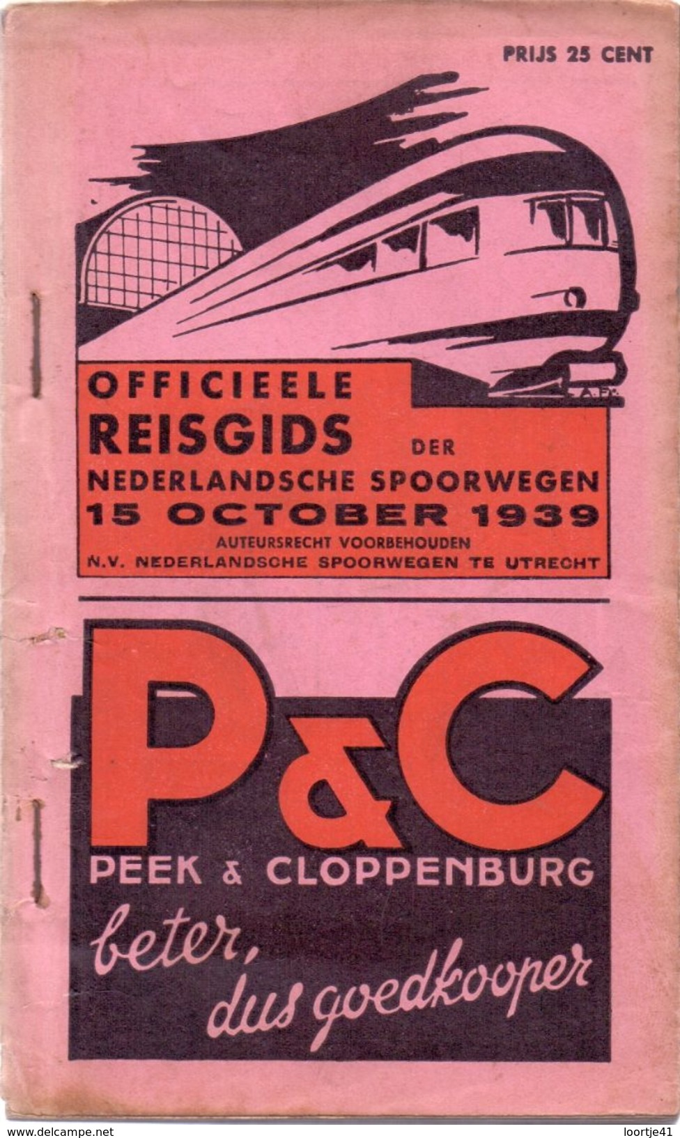 Dienstregeling Horaire Chemins De Fer - Reisgids Nederlandse Spoorwegen 1939 - Europe