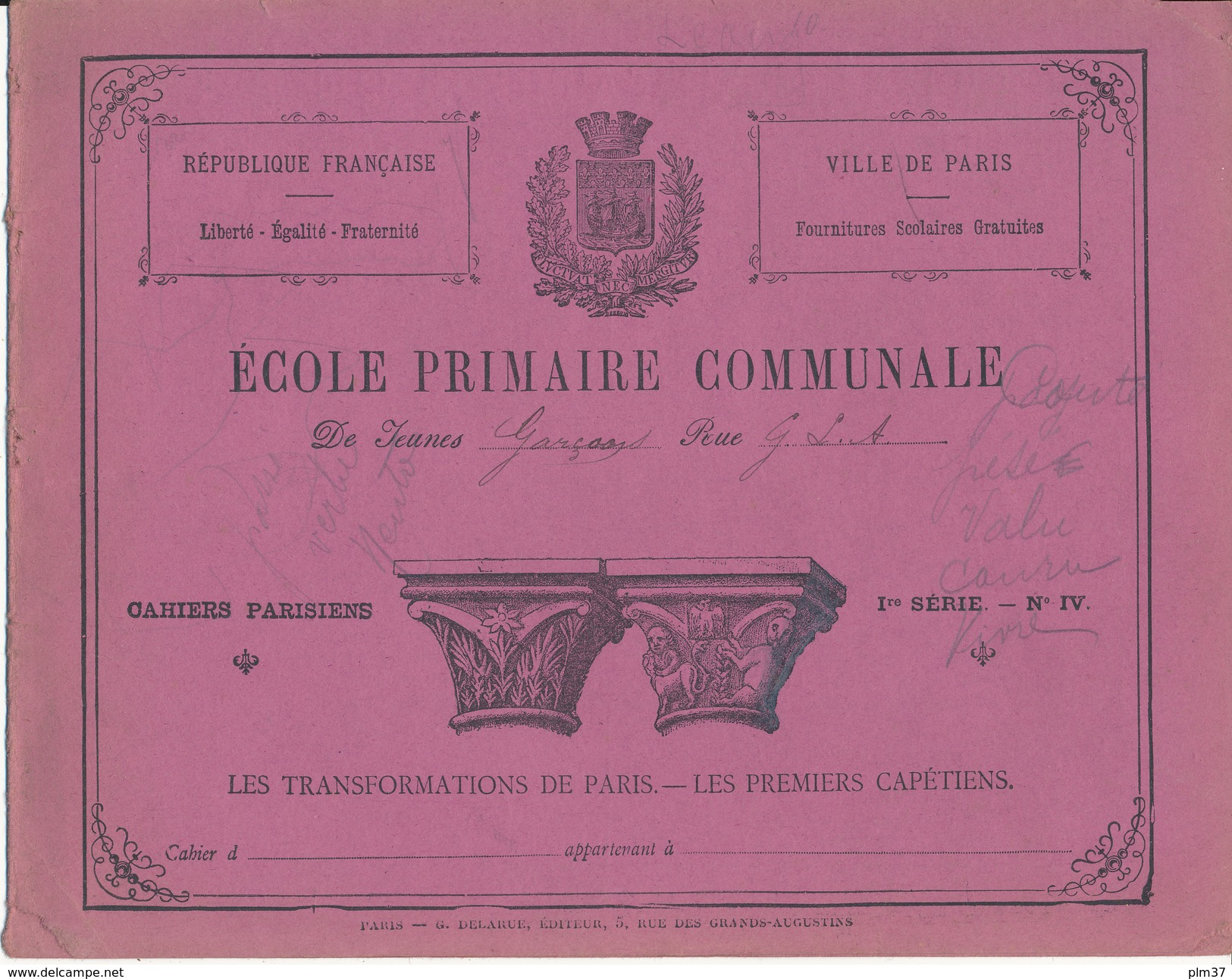 Couverture De Cahier - Ecole Primaire Communale, Ville De Paris - Protège-cahiers