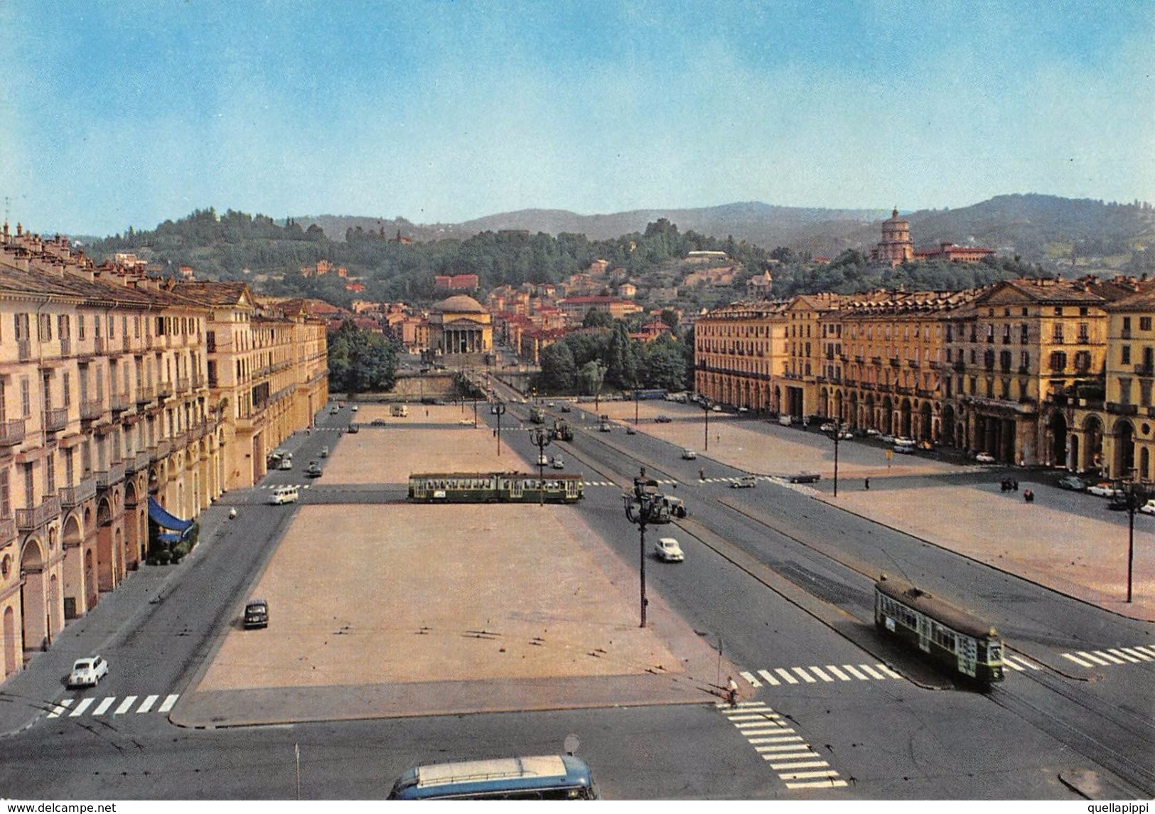 D6991 "TORINO-P.ZZA VITTORIO VENETO-M. DEI CAPPUCCINI-CHIESA GRAN MADRE DI DIO" ANIM,TRAM S.A.C.A.T. 222  CART NON SPED - Plaatsen & Squares