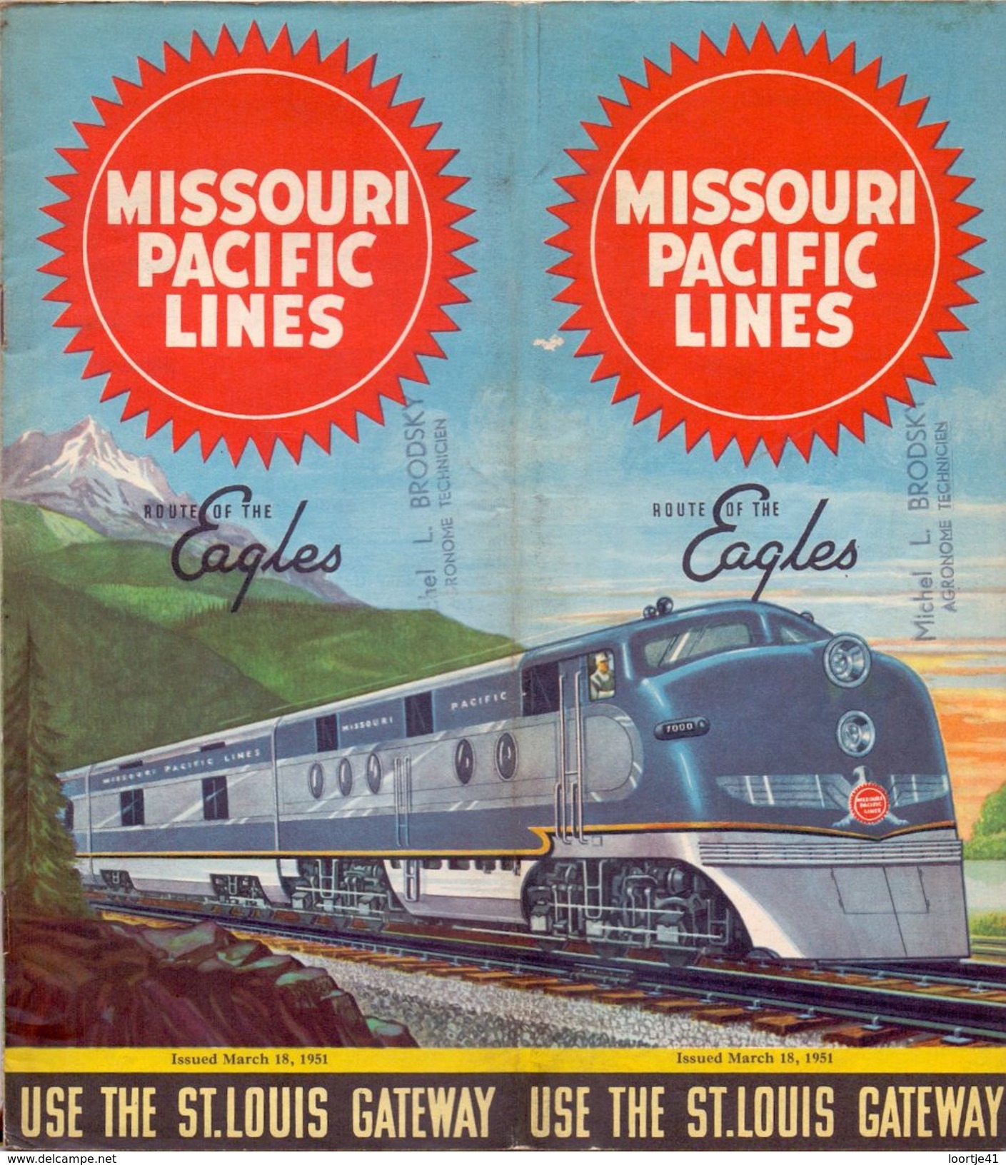 Dienstregeling Horaire Chemins De Fer - Schedules Railways Missouri Pacific Lines - St Louis Gateway - 1951 - World